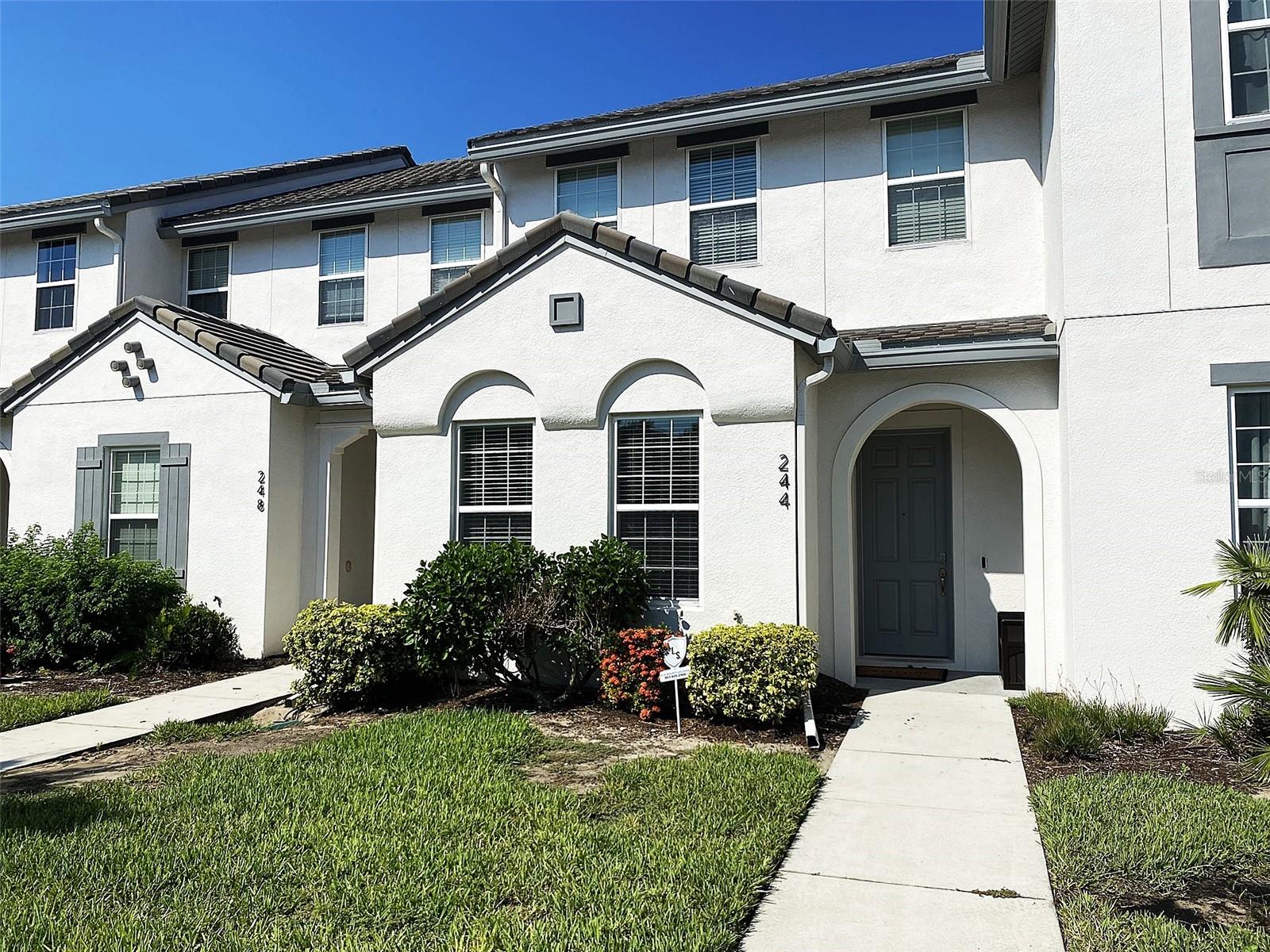 This home shows like a model, with style and elegance! Fully furnished and beautifully decorated, open-concept layout with a private swimming pool, all set in a serene and private location facing the woods. Ideally located for easy access to Disney and all the Orlando attractions, also conveniently close to ChampionsGate, which boasts a diverse range of dining and shopping options. This property presents a fantastic opportunity whether you’re looking to move in, spend your winters in Florida, or generate rental income. The home includes 4 bedrooms and 4 bathrooms, highlighted by a stunning and spacious gourmet kitchen with a large island, stainless steel appliances, granite countertops, and ample cabinet storage. The main bedroom is on the first floor, while the other 3 bedrooms and 2 bathrooms are on the second floor, providing privacy for family or guests. Enjoy outdoor living in your private, screened lanai, complete with a swimming pool, a perfect setting for relaxing and enjoying life. The highly desired Enclaves at Festival is a low-HOA, gated community that offers impressive amenities, including a luxurious clubhouse, zero-entry swimming pool, water park, mini-golf course, complete fitness center, game arcade, community tavern, and a beach volleyball court.