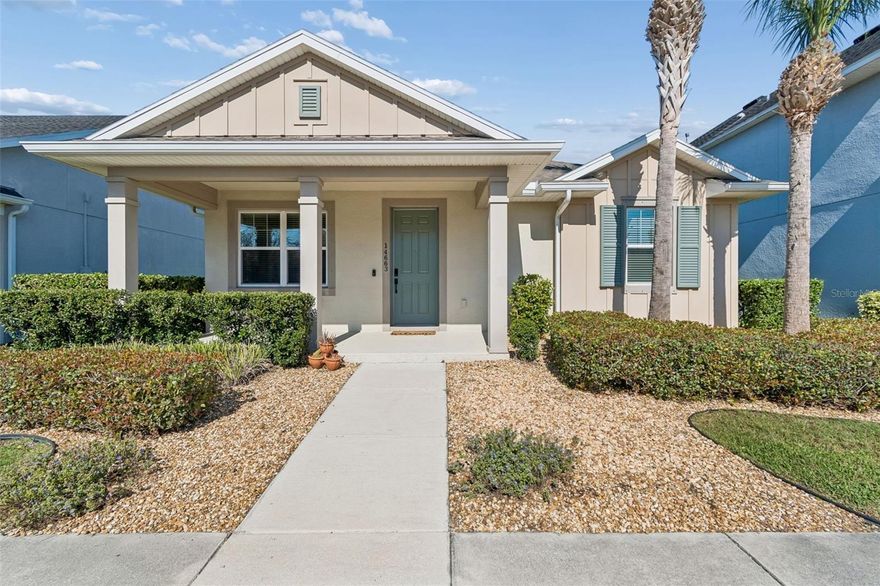 Immaculate 3 BR / 2 BA plus office/den home with a rear-entry 2-car garage. Ideally located just steps from the Asturia Clubhouse, this home offers access to a stunning resort-style pool, fitness center, and expansive outdoor entertaining areas. This highly sought-after David Weekley single-story model is loaded with upgrades not found in new construction homes.

Upon entry, you’re greeted by beautiful wood-look flooring throughout the main living areas, including the office/den with elegant glass-pane French doors. To the left of the foyer are two secondary bedrooms and a full bath, perfect for family or guests.

The elegant kitchen boasts 42” espresso cabinets with 2” crown molding, stainless steel appliances, granite countertops and an oversized island with seating. The open-concept floor plan seamlessly connects the kitchen, dining area, and family room, creating an ideal space for everyday living and entertaining. The family room overlooks a large screened lanai, with an additional paver patio perfect for grilling and outdoor seating.

Additional highlights include upgraded light fixtures, ceiling fans, gas appliances, a vinyl privacy fence, backyard fire pit, and a fully screened lanai. Hurricane shutters are included for all windows. The spacious primary suite features a large walk-in closet, while the en-suite bath offers a solid wood vanity with granite countertops, dual sinks, a beautifully tiled walk-in shower, and a linen closet.

This home also features a solar panel system providing a fixed electric bill of only $30 per month, offering excellent energy efficiency and long-term savings. Asturia residents enjoy resort-style amenities including a clubhouse, full gym, dog park, playground, walking trails, and an active social calendar with events such as Food Truck Fridays, holiday parties, and festivals. Conveniently located just off HWY 54 and only minutes from the Suncoast Parkway (HWY 589), providing easy access to Tampa and surrounding areas.