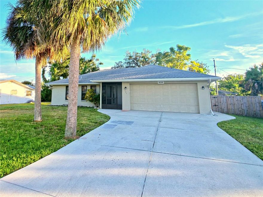 Welcome to this charming South Venice home! This 2-bedroom, 2-bathroom residence is located in a great neighborhood close to everything. Easy access to US-41 makes commuting convenient. Just a couple of miles from shops and dining, including Walmart, Publix, Aldi, Marshalls, Burlington, Home Depot, and more. Only a few miles from Manasota Beach, all Venice beaches, and downtown Venice. The house features a 2-car garage, a large fenced backyard, a spacious covered front porch, and a screened lanai — perfect for relaxing or entertaining. Inside, the home is renovated and well-maintained, with an open floor plan, stone countertops, and a clean, comfortable layout.