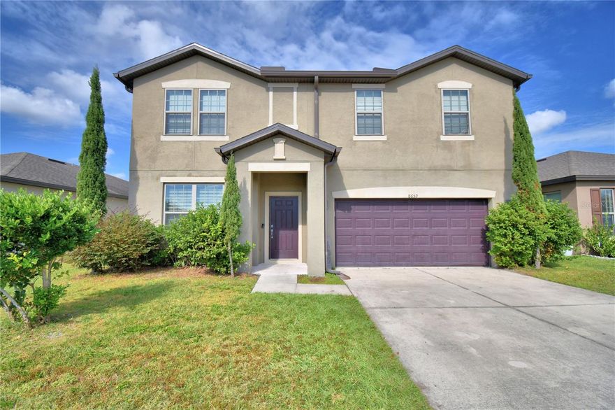 Welcome to 8659 Rindge Rd, a beautifully built two-story residence (2019) in the sought-after Fountain Park community of Polk City. 
With approximately 2,612 sq ft of living space, this home features 4 bedrooms, 2.5 bathrooms, and a 2-car attached garage.
The home sits on a lot of about 6,000 sq ft, offering a private fenced backyard and a lovely pond view in the rear. 

 The main level features a smooth open-concept floor plan with ceramic tile and quality finishes throughout.
Off of the dining room, stylish, barn doors have been installed, transforming the space into a flexible room that can serve as a formal dining room, home office, or even an additional bedroom.

Upstairs, the layout includes a generous loft area is perfect as a media zone, playroom, bonus space, or informal hang-out.
 The primary suite is upstairs and includes dual sinks, a large walk-in closet, and a spa-style bath.  The Laundry is conveniently located on the upper level for added ease. 

The backyard is fenced and backs to a peaceful pond, offering tranquil views and privacy. Zoned for convenient access to major commuter routes, shopping, dining, and the broader Polk County region.