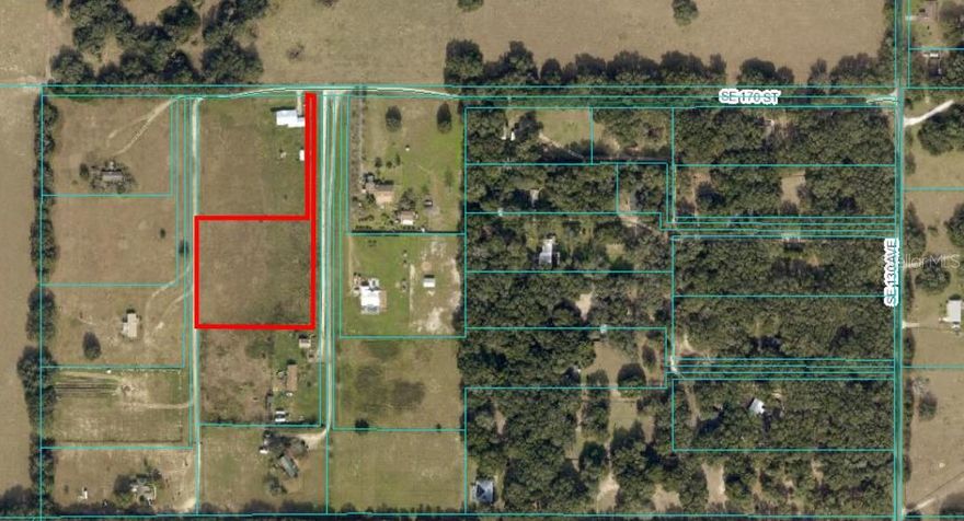 Come see this beautiful 3 acre flag property, just outside of the Villages to build your forever home. This property sits High and Dry. There is plenty of room between neighbors. If you are looking for the perfect property for a mini farm for a garden, goats, chickens, horses, dogs, or just plain peace and quiet, this is a must see property. Most (98%) of the access to the property is paved. This property is a flagged lot with full legal access just 383 ft off paved road.