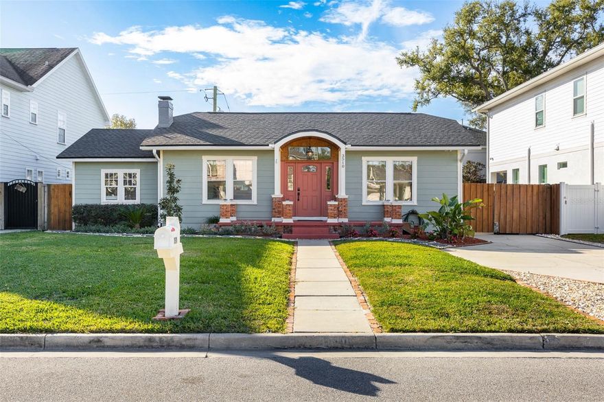 This 1935 fully restored and renovated bungalow pool home is located in the highly desirable Palma Ceia neighborhood and zoned for the coveted Plant School District. The main residence features 2 bedrooms, 2 bathrooms, and a versatile bonus room, totaling 1,630 sq ft of living space with exceptional utilization of space, a bright and functional layout, and beautiful, high-end updates throughout. The living area is anchored by a wood-burning fireplace, creating a warm and inviting focal point. Additional upgrades include double-pane windows and thoughtfully selected finishes that elevate both style and efficiency. A brand-new roof (2025) further enhances the home’s long-term value and durability, offering true peace of mind. A separate 1-bedroom, 1-bathroom ADU provides an additional 312 sq ft, offering the same quality craftsmanship and efficient use of space, ideal for guests, multigenerational living, or rental income. The converted garage adds even more flexible living space, perfect for a home office, game room, gym, or creative studio. Step outside to an inviting outdoor retreat complete with a caged in-ground pool and firepit, making outdoor entertaining and year-round enjoyment effortless. With extensive updates inside and out, thoughtful design, and beautiful modern finishes, this home seamlessly blends comfort, flexibility, and resort-style amenities in one of South Tampa’s most sought-after neighborhoods.