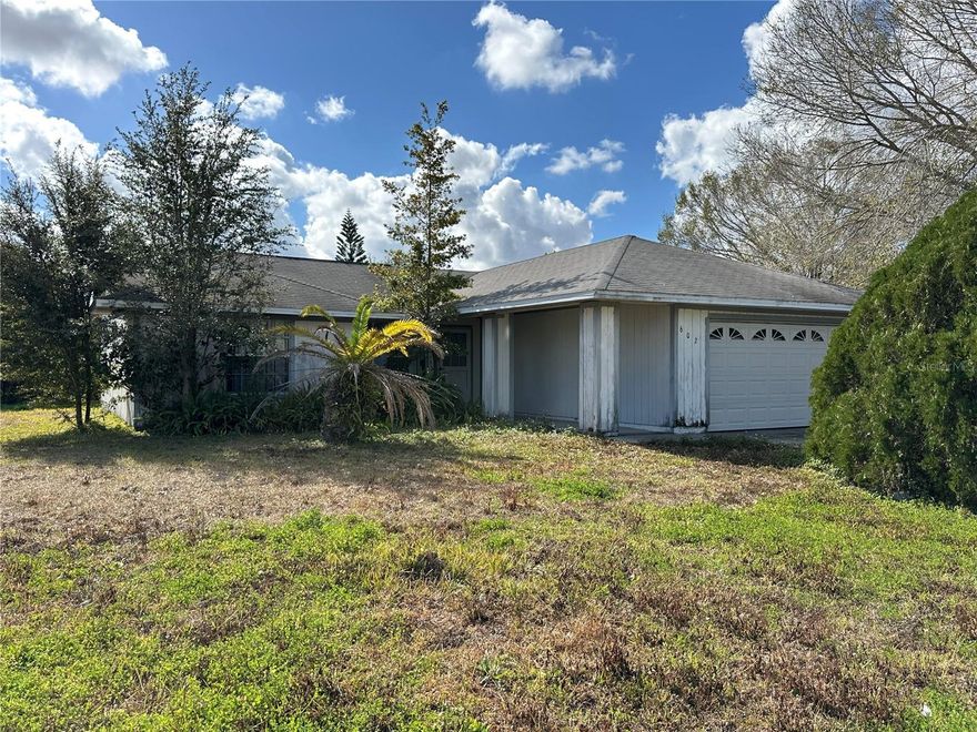 Located on a corner lot in an established Poinciana neighborhood, this 3 Bedroom, 2 Bathroom home offers a solid value add opportunity for a buyer ready to make it their own. The home features a spacious living room with plenty of gathering space. A functional galley-style kitchen and a modest dining area create a practical layout with room for improvement. Carpet runs through most of the home, with vinyl flooring in the kitchen and bathrooms. Much of the original character has been maintained, providing a strong canvas for cosmetic updates and personal touches. The property is well suited for renovation, rental hold, or resale. A 2 car garage adds everyday convenience, and the corner lot enhances curb appeal and flexibility. The home is conveniently located near shopping, dining, and everyday essentials with easy access to major roadways. This property offers a strong combination of location, potential, and value. No sight unseen or assignable offers.