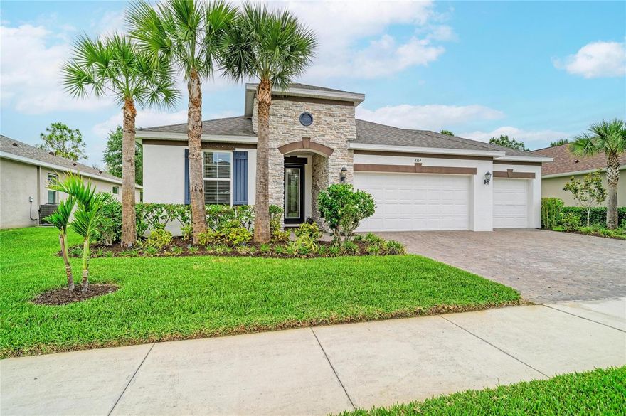 THIS BEAUTIFULLY DESIGNED 4 BEDROOOM, 2- BATH MERITAGE HOME WITH A DEDICATED OFFICE/FLEX ROOM OFFERS THE PERFECT COMBINATION OF SPACE, FUNCTIONALITY, AND MODERN EFFICIENCY. THE VERSATILE FLEX SPACE IS IDEAL FOR A HOME OFFICE, PLAYROOM, FITNESS ROOM, MEDIA ROOM OR EVEN 5TH BEDROOM. WITH ITS OPEN SPLIT FLOOR PLAN FOXTAIL DESIGN PLAN, TRAY CEILINGS, AND SPACIOUS LAYOUT, THIS HOME FEELS EXCEPTIONALLY LARGE AND INVITING FROM THE MOMENT YOU WALK IN.
THE GOURMET KITCHEN IS TRULY THE HEART OF THE HOME, FEATURING GRANITE COUNTERTOPS, STAINLESS APPLIANCES, ABUNDANT CABINETRY AND PLENTY OF SPACE FOR COOKING AND ENTERTAINING AT THE EAT IN KITCHEN BAR. 
THE LUXURIOUS PRIMARY SUITE OFFERS A PEACEFUL RETREAT WITH TWO HUGE WALK IN CLOSETS AND AN OVERSIZED SPA- LIKE BATHROOM COMPLETE WITH DUAL VANITIES AND A LARGE WALK IN SHOWER.
BUILT FOR COMFORT AND ENERGY EFFICIENCY, THIS ENERGY STAR HOME SMART HOME INCLUDES LED LIGHTING, LOW E WINDOWS, SPRAY FOAM INSULATION, AND A HIGH EFFICENCY 16 SEER HVAC SYSTEM TO HELP KEEP UTILITY COSTS LOW YEAR ROUND.
OUTSIDE ENJOY THE STUNNING CURB APPEAL OF THE PAVER DRIVEWAY, FRONT PORCH, AND EXTENDED LANAI PERFECT FOR RELAXING OR ENTERTAINING. SITUATED ON A QUIET CUL DE SAC, THE BACKYARD OFFERS PLANTY OF ROOM TO ADD A POOL AND A BRAND NEW 8 PERSON HOT TUB VALUED AT $8K. THE OVERSIZED TRIPLE CAR GARAGE PROVIDES TONS OF STORAGE SPACE FOR VEHICLES, TOOLS AND TOYS. THE BEAUTIFUL COMMUNITY FEATURES A LAGOON STYLE POOL, SEPARATE SPLASH PAD , SHADED PLAYGROUND AND A PICKLEBALL/BASKETBALL COURT. ENJOY THE WALKING TRAILS AND GREEN SPACES THROUGHOUT THE PRESERVES. 
THIS HOME CHECKS EVERY BOX AND IS A DEFINITE MUST SEE!