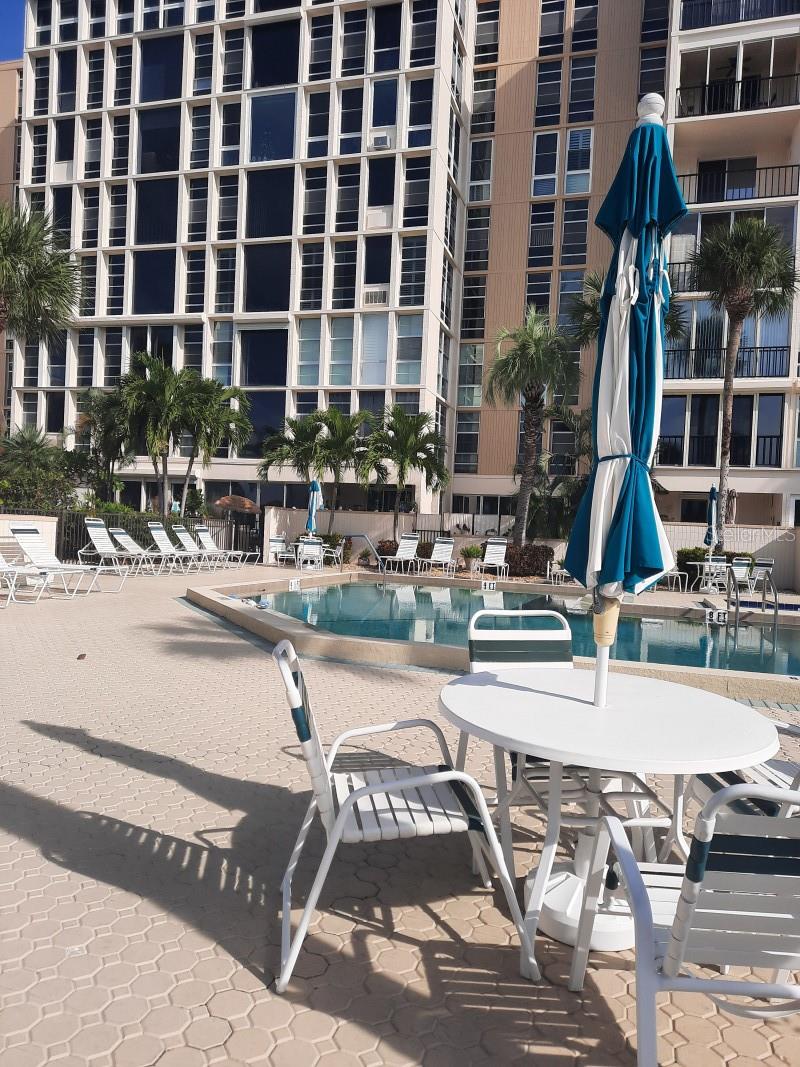 Unit is totally redone from drywall in. Owner will rent unit for up to a year with full price offer. This is a 1st floor 1br 1.5 ba condo with patio. New cabinets, granite counters 12 foot ceilings. New 8 ft PGT hurricane sliders in living and bedroom. Easy in and out for pets. Unit in Bay Island complex with awesome amenities including 6 pools, clubhouse with exercise rooms. Tiki huts with gas grills on bay. Social director with scheduled activities. Guard gate will be off Pasadena Ave. Name will be left for security gate. Ceramic tile flooring throughout. New ac July 2024. Water softener with tankless water heater. Bay Island is a wonderful 55 over waterfront living community with 6 pools. tennis, pockleballany social activities thru social. committee. Marina with slips available.