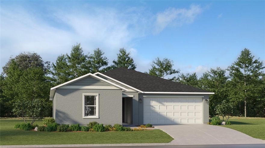 Under Construction. This new single-story home is a modern take on a classic design. Down the foyer is a spacious and open-plan family room which has direct access to the cozy dining room, well-equipped kitchen and attached patio, perfect for everyday living. In a private corner is the owner’s suite with a convenient adjoining bathroom, while on the opposite side of the home are three secondary bedrooms to offer restful retreats.