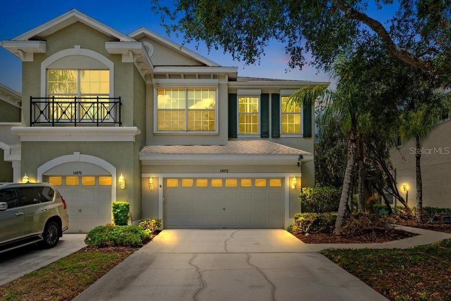 Discover the perfect blend of comfort, style, and convenience in this beautifully updated END-UNIT townhome located inside the highly sought-after gated community of Hampton Chase. From the moment you walk in, you’ll understand why this home stands out from the rest.
Filled with natural light and thoughtfully upgraded throughout, this move-in-ready residence offers the ideal Florida lifestyle. The spacious main level features newer flooring, a modernized kitchen with stainless steel appliances, granite countertops with matching backsplash, abundant cabinetry, a breakfast bar, and a versatile bonus room complete with a built-in Murphy bed — perfect for a home office, guest suite, or flex space.
Relax every evening while enjoying breathtaking sunset and lake views from your private screened lanai. Upstairs, the luxurious primary suite offers a large walk-in closet, spa-inspired bathroom with separate soaking tub and walk-in shower, plus a private screened balcony overlooking the water — your own peaceful retreat after a long day.

Additional highlights include generously sized secondary bedrooms with walk-in closets, upstairs laundry room for added convenience, upgraded stairway renovation (2022), energy-efficient 3M window film throughout, and hurricane shutters installed on all windows for ultimate peace of mind — a nearly $30,000 investment.

The oversized two-car garage features custom built-in storage and a WiFi-enabled garage opener for modern convenience. Major updates include a newer roof (2019), making this home truly turnkey.

Residents of Hampton Chase enjoy access to a heated community pool, covered lounge area, playground, and beautifully maintained grounds — all within close proximity to top-rated schools, shopping, dining, major highways, and Tampa International Airport.

Homes like this rarely hit the market and don’t last long. Schedule your private showing today and experience one of the finest townhomes Hampton Chase has to provide.
