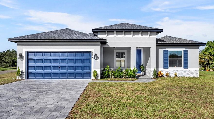 One or more photo(s) has been virtually staged. Welcome to a truly exceptional, new-construction single-family home, that’s waiting for you! This one-of-a-kind, custom-built home stands apart from typical mass-production houses, offering high-quality and unique features. It also can be purchased with NO MONEY DOWN & NO INCOME VERIFICATION! 

Step inside and experience the open-concept floor plan with soaring 9’4” ceilings and luxury vinyl plank flooring throughout. The chef’s kitchen is a true showstopper, complete with quartz countertops, marble backsplash tiles, a farmhouse sink, an oversized island, premium dark stainless-steel appliances, and a large walk-in pantry. Perfect for cooking, entertaining, and gathering with family and friends.

The spacious primary suite is a private retreat featuring two oversized walk-in closets and a spa-like en suite with a freestanding soaking tub, a large walk-in glass shower, dual sinks, and designer ceramic and natural stone finishes. Three additional bedrooms are filled with natural light, with two connected by a convenient Jack & Jill bathroom, while the third full bathroom is perfect for guests.

Additional highlights include stone and tile accent walls throughout, upgraded lighting and plumbing fixtures with modern dark hardware, a large laundry & mudroom with utility sink, counter, and cabinet storage, stone-paved driveway & walkway with natural stacked-stone elevation accents spacious front porch with 13’ ceiling and a large outdoor patio pad, and an epoxy-finished 2-car garage.

Built to today’s highest standards, this home surpasses Florida Building Code requirements with double-pane low-E windows & doors, R-30 attic insulation, LED lighting, and Energy Star appliances, helping to lower monthly bills. 
For added peace of mind, the property also comes with an industry-leading 10-year structural warranty.

Located in the desirable Poinciana Villages community, residents enjoy countless parks, an active community center, aquatic and fitness facilities, and a low HOA that even includes cable and internet.

This home also qualifies for fantastic financing options, including NO MONEY DOWN, NO INCOME VERIFICATION and SELLER CONTRIBUTION! 

Schedule your private tour today and discover why this stunning new home is the perfect blend of luxury, efficiency, and value.