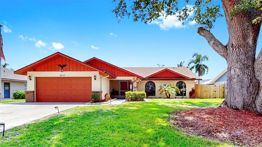 *** BRAND NEW HVAC installed June 2025!!! *** Welcome to this recently updated home in the Manatee Oaks community where the sellers have spared no expense in renovations and pride of ownership is evident!  The open concept floor plan with vaulted ceilings and tile flooring throughout the main living areas, is perfect for every day living and entertaining. with the living room, dining room, and kitchen blending seamlessly.  As you enter the home rom the screened in front porch, you'll find the living room straight ahead, dining room & kitchen with eat-in dinette area to your right.  The kitchen has been tastefully updated featuring gray cabinets, granite countertops, stainless steel appliances, and under cabinet lighting.  The home provides a split floor plan with two bedrooms and a hall bath to the right and the primary bedroom with en-suite to your left, which offers plenty of of space and privacy for everyone.  The interior laundry room is conveniently located just off of the garage.  Through the sliders from the living room, kitchen, and primary bedroom is the screened in lanai with in-ground heated pool, as well as an additional paver patio and fire pit, perfect for enjoying the summer days and nights!  You'll be pleasantly surprised with the transformation this home has undergone during the current ownership with a new roof installed in 2023, new carpet in all bedrooms, and the countless updates throughout which means all you have to do is move in and unpack.  LOW annual HOA dues and no CDD is an added bonus!  The community is located near main roadways including 70, 301, 64, and I-75 with convenient proximity to shopping, dining, medical facilities, the mall at UTC,  downtown Bradenton, Sarasota, Tampa, St. Pete, SRQ & TPA airports, as well as the beautiful gulf coast beaches.  Don't miss this opportunity, schedule your showing today!!