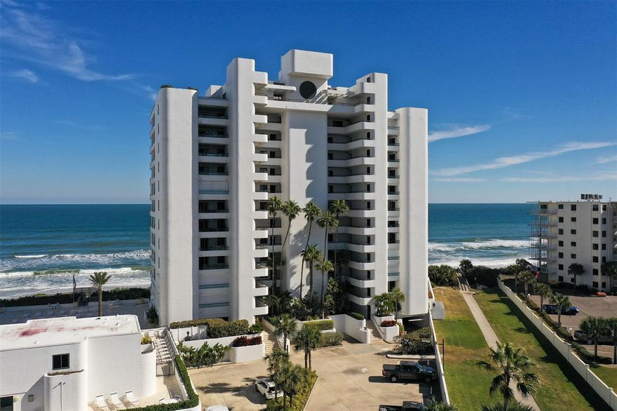 SPECTACULAR direct Oceanfront SOUTH END unit in Tradewinds with fireplace.  This gorgeous 3 bedroom 3 bath 10th floor unit was remodeled in 2015 from top to bottom.  New window door sliders and windows along with FOUR large travertine balconies - two oceanfront, one facing south with a view of the launches from Kennedy Space Center! and one facing west where you will enjoy breathtaking sunsets and views of the Indian River and estuaries. Located on the highly desired  NO DRIVING.. portion of the beach . You can always find peace and shade with four balconies, including a huge entry courtyard plus two pools, one heated.  Open Floor Plan with extended counter table in the kitchen with one of a kind Australian Quartzite countertops, custom Maple cabinets, stainless steel appliances and accent lighting throughout.  All three bathrooms have been remodeled, closets have built-ins.  Master bedroom has a private balcony facing the ocean for amazing sunrises!.  Tradewinds amenities include two pools, one heated, full time Property Manager and Maintenance Staff. hot tub, tennis court, shuffleboard and a wonderful fitness center.  Tradewinds is also pet friendly with relaxed pet policy and restrictions.  This highly desired end unit also comes with deeded garage parking and is being sold furnished with the exception of personal items.  All measurements are approximate and the buyer is responsible for verifying dimensions.  Be sure to check the photos and virtual tour. ;LocationDescription: Condo ;Water: City