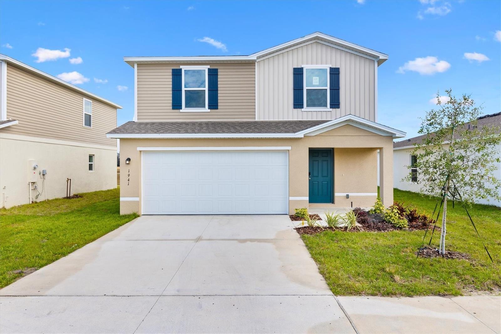 Move In Ready NEW Home Available! NO REAR NEIGHBORS! Located in Sumter Villas this NEW 3BR/2.5BA home features 1,557 sqft under air with a 2-car garage, inside utility room(washer and dryer included), loft/den, and much more. Featuring a quiet community, Sumter Villas is know for its close proximity to The Villages Charter Schools Middleton campus, resort style pool/cabana, walking trails, and the country rolling hills. Upon entering the home you are welcomed with an open floor plan featuring LVP in the origin area with carpet in the bedroom. The kitchen features granite countertops, white shaker countertops, stainless steel appliances and a stunning view of the backyard. The upstairs feature a loft/den perfect for entertaining. The master suite feature a walk-in closet and a walk in shower. The spare bedrooms are spacious with a shared full hall/guest bath. With an excellent location and easy access to The Villages expansion this NEW home is ready for your family! So call today and schedule your tour!