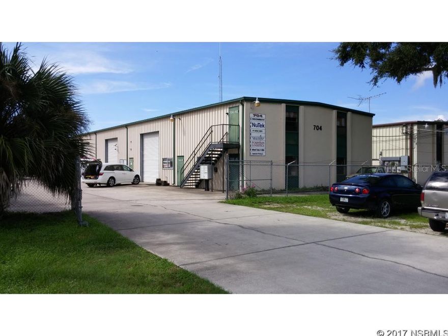 1,200 SF  warehouse, 30' X 40' +/- .Height is 8'+/-. Second floor mezzanine is not included. Warehouse has bathroom. Water, condo fees and sewer are included.3 phase electric.  Overhead door.Unit is part of the Atlantic Industrial Condominium.  Condo association does not allow auto repair or woodworking businesses.Complex is gated. Security systems with cameras allowed.  No overnight parking of vehicles allowed for non owners.  Warehouse has vent fan but no heat or A/C.This is an industrial condo with numerous allowed uses.  Lessee must be approved by condo association.  No overnight parking. No automotive repair shops.Gated, secured, cameras. ;Water: City