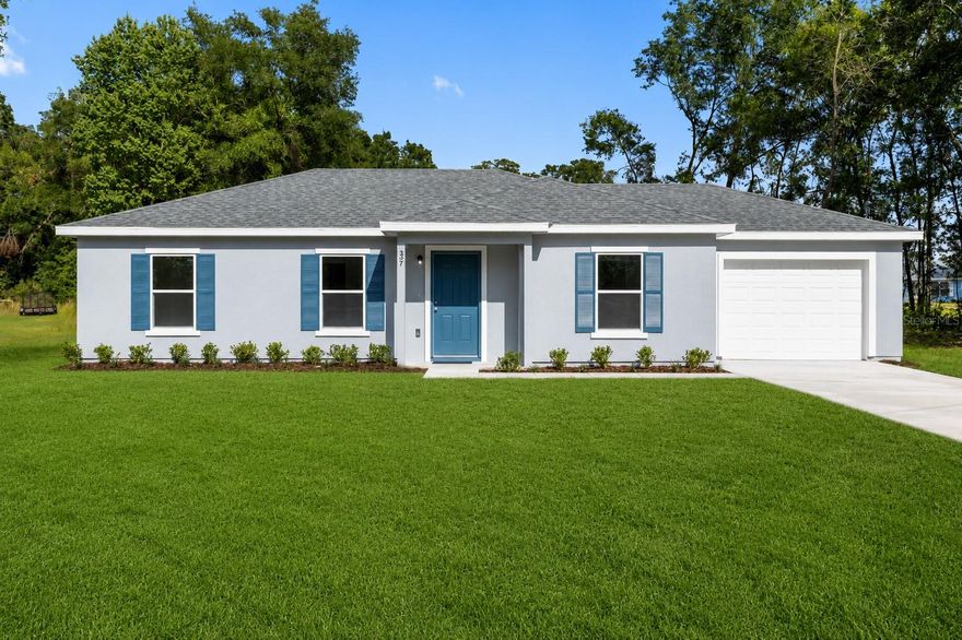 NEW, NEW, NEW! New Construction! New ENHANCED FLOOR PLAN! New REIMAGINED FEATURES! This home blends a timeless design with modern living. From the moment you walk through the front door you will feel the openness with the cathedral ceiling in the foyer, living room, and dining room! Durable ceramic tile flooring flows seamlessly throughout the home. The kitchen boasts stainless steel appliances, sleek quartz countertops, ample cabinetry, breakfast bar and a spacious pantry. Do laundry with ease in the air-conditioned laundry room. The bedrooms have all been expanded to maximize living space. An impressive, attached garage provides convenience and ample storage. This home rests on just under a 1/4 acre lot ~ enough room for the family & pets to play, but not too much yard work. Silver Springs Shores offers easy access to restaurants, shops, healthcare facilities, art galleries and local events, plus outdoor recreation opportunities like parks, lakes, biking, swimming, hiking, kayaking and much more. The Builder is including a 1 year full warranty and a 2-10 home warranty! Any dimensions listed are approximate. Photos/Virtual Tour are to show interior and exterior colors and finishes and may or may not be of this actual listing. Garage orientation and floor plan may vary for actual home. BUILDER WILL PAY UP TO $4000.00 TOWARDS BUYERS CLOSING COSTS WITH FULL PRICE OFFER!