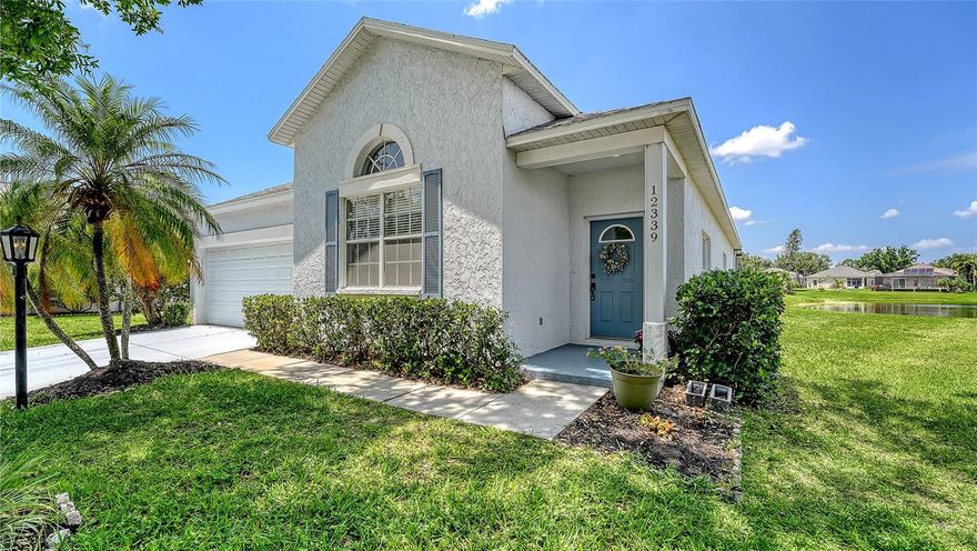 NEW AND IMPROVED PRICE!! 4 Bedrooms, 2 Baths, Pool Home at the end of a cul-de-sac in lovely family oriented and sought after Summerfield Village in Lakewood Ranch. This Master Planned Community is the #1 top selling development in the nation and specifically in Sarasota with top rated schools, championship golf courses, family entertainment, trails for walking and biking, dog parks and lots of community clubs. The home features a large Den with glass French doors for TV viewing, playing games and reading. Spacious and lots of natural light are what you experience in the dining room area which leads into the kitchen that features granite counter tops, lots of cabinet space, an island which doubles as a breakfast bar and glass block windows that allow beautiful natural light inside. The gas stove top and oven is part of the stainless steel package of appliances. The eat-in kitchen area affords you the opportunity to look into the Great Room, caged Lanai and the crystal blue waters of the pool and the large backyard surrounding the beautiful large lake. The split floor plan provides privacy with the primary bedroom situated on one side of the house and the other 3 bedrooms on the other side of the home. The primary bathroom has a walk-in shower and double vanities. The additional bathroom also has tile flooring with a full bath with a tub and shower. This house captures the heart of a family home. The spacious screened lanai offers great additional space for seating and viewing the large lake so you can watch all the stunning Florida scenery. The large yard provides you the opportunity for grilling, gardening and fun activities. This home is just moments away from the Community Park, Top Rated Schools, Main Street Lakewood Ranch, lots of recreational activities, shopping and dining. Also, you are not far from the Beautiful Sugar Sand Beaches of Sarasota!!
