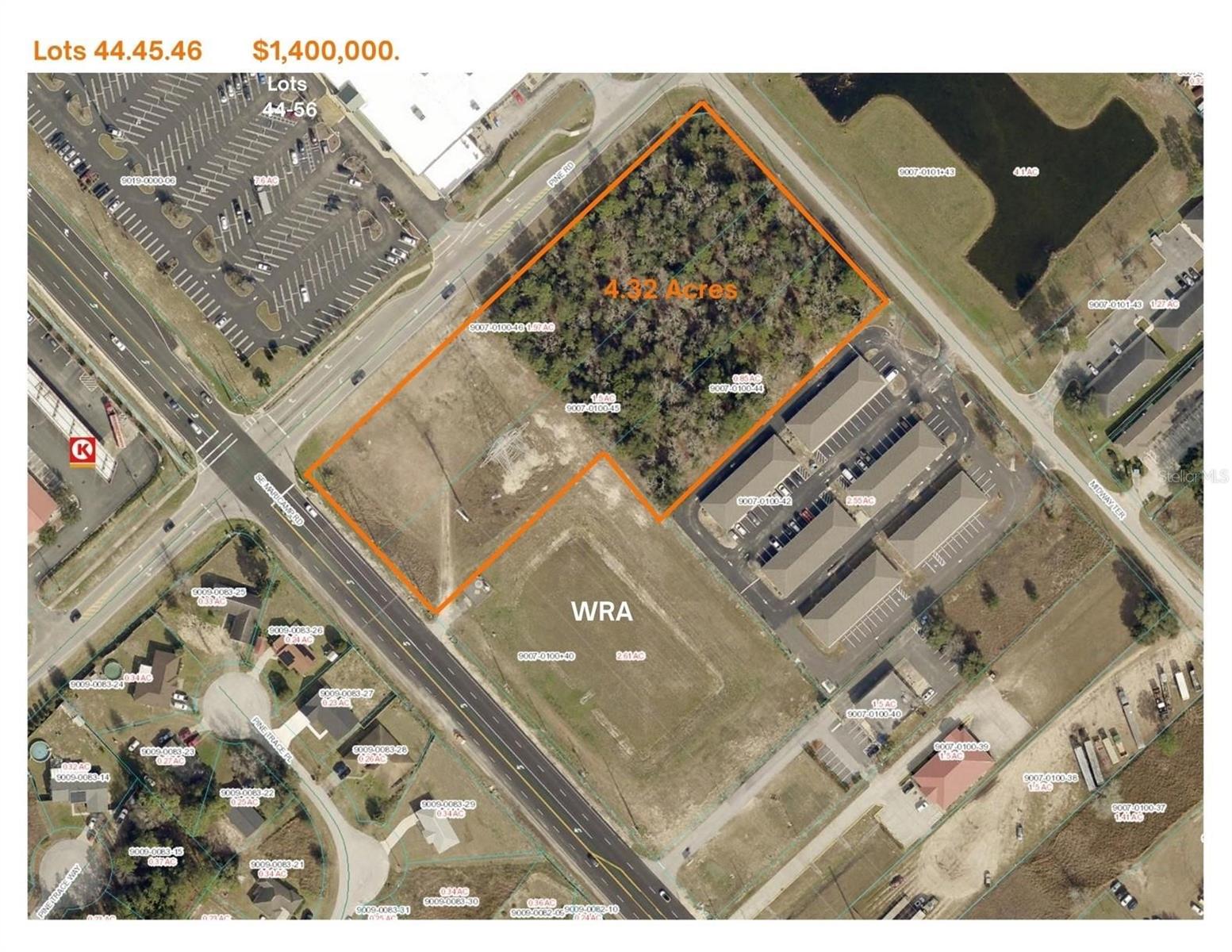 Presenting a unique opportunity to acquire three adjoining commercial lots, totaling approximately 4.32 acres, located at a highly visible corner in Silver Springs Shores. This exceptional property is strategically positioned with road visibility on three sides, ( Maricamp Rd, Pine Rd, and Midway Terr ) providing maximum exposure and accessibility for any business venture.
Key Features:
Size: 4.32 acres M.O.L., ideal for a variety of commercial developments.
Zoning: B-4, permitting a diverse range of commercial uses to suit your business needs.
Accessibility: Convenient access from multiple roads, enhancing visibility and traffic flow.
Utilities: Water and sewer services connection located nearby, facilitating development processes.
Location Highlights: Located in a rapidly growing area of Ocala, this property benefits from significant traffic and proximity to residential neighborhoods and other commercial establishments. The corner lot position enhances visibility, making it an attractive site for retail, office space, or service-oriented businesses.
Contact us today for further details or to arrange a viewing!