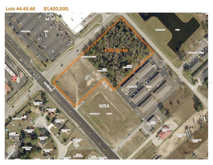 Presenting a unique opportunity to acquire three adjoining commercial lots, totaling approximately 4.32 acres, located at a highly visible corner in Silver Springs Shores. This exceptional property is strategically positioned with road visibility on three sides, ( Maricamp Rd, Pine Rd, and Midway Terr ) providing maximum exposure and accessibility for any business venture.
Key Features:
Size: 4.32 acres M.O.L., ideal for a variety of commercial developments.
Zoning: B-4, permitting a diverse range of commercial uses to suit your business needs.
Accessibility: Convenient access from multiple roads, enhancing visibility and traffic flow.
Utilities: Water and sewer services connection located nearby, facilitating development processes.
Location Highlights: Located in a rapidly growing area of Ocala, this property benefits from significant traffic and proximity to residential neighborhoods and other commercial establishments. The corner lot position enhances visibility, making it an attractive site for retail, office space, or service-oriented businesses.
Contact us today for further details or to arrange a viewing!