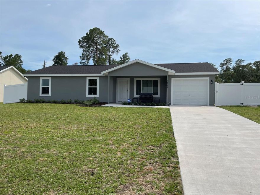 Better than new, well-maintained home! Built in 2023. This beautiful, modern 3 bedroom 2 bath is situated on .23 acres with a vinyl privacy fenced backyard. House has no carpet - beautiful luxury vinyl flooring throughout. Granite countertops in kitchen and bathrooms, all wood cabinets with soft close hinges, vaulted ceiling in main living area, ceiling fans in every bedroom, and an indoor laundry room. Plenty of places to relax - from the covered front porch to the backyard patio or by the firepit in the backyard. Room to add a pool. Includes the ADT security system with outside cameras. Great home for any homebuyer or investor looking for short term or long term rental. No HOA. Option to purchase furniture separately.