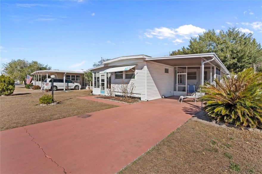 Welcome to Betmar Acres, a vibrant 55+ golf community where you OWN your land and enjoy an active, friendly neighborhood atmosphere on peaceful streets. A low annual community fee of $448 adds to the appeal. Nestled on a quiet, neighborly street, this well-cared-for 2BR/2BA home offers the perfect blend of comfort and entertaining space. The spacious eat-in kitchen features generous countertop space and abundant cabinetry—ideal for everything from casual breakfasts to holiday gatherings. The open floor plan flows seamlessly between the kitchen, dining room, and living room, creating a bright and welcoming setting for hosting family and friends. An addition to the living room provides valuable extra square footage, giving you flexibility for expanded seating or hobby space. The split-bedroom layout ensures privacy for both residents and guests, making overnight visits comfortable and convenient. Just off the living room, the Florida Room offers additional living space—perfect for entertaining, enjoying your morning coffee, or relaxing with a good book in the Florida sunshine. Recent updates include: Double-pane windows for improved energy efficiency New A/C unit (2024) for peace of mind and year-round comfort Living in Betmar Acres means access to 27 holes of golf, swimming pools, pickleball, shuffleboard, clubhouses, and a full calendar of social activities that make it easy to stay active and connected. Conveniently located near shopping, restaurants, and premier medical facilities—and just a short drive to Tampa International Airport and the stunning beaches along Florida’s Gulf Coast—this home offers both lifestyle and location. Whether you're seeking a seasonal getaway or your forever Florida home, this property invites you to relax, connect, and enjoy the sunshine year-round.