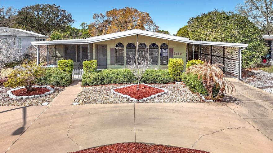 Stunning Golf Course views with this 3-bedroom + office, 2-bath home nestled in the highly desirable 55+ Brookridge community. From the moment you arrive, you'll appreciate the lovely front yard featuring attractive curb appeal and an extended circular driveway and a cozy front porch. Step inside and discover a spacious open floor plan that seamlessly connects the spacious kitchen, dining room and living room, perfect for entertaining guests or enjoying quiet evenings at home.  The updated kitchen offers beautiful granite counters, stunning tile backsplash, stainless-steel appliances, lots of new cabinets, a center island with granite counters with pop up USB and outlets, and a closet pantry providing ample space for all your cooking needs. The spacious master bedroom features new blinds. The master bath features dual sinks with tile backsplash, a spacious tile shower with dual rain shower heads with multiple features, a jetted walk-in tub and a spacious walk-in closet. The 2ndbedroom is roomy and the 3rd bedroom features an additional room that is perfect for a craft room/2nd office/game room, ensuring plenty of storage space for occupants or guests and leads to a private patio. The second full bathroom has also been updated. The is a spacious dedicated interior laundry room for added convenience. Step out to 1 of 3 porches to relax and enjoy the gorgeous views of the golf course on the 1st Tee Box. This property boasts a huge extended storage room, ideal for a golf cart, keeping seasonal items, hobbies, or extra belongings organized. The generous layout provides plenty of natural light and a warm, inviting ambiance throughout. Recent updates for peace of mind include Roof replaced in 2022 with TPO roofing rated for up to 130mph winds…including the porches, electric and outlets/switches 2021, AC 2017. Brookridge offers an array of amenities, including a heated pool, tennis & pickleball courts, golf course, horseshoes, bocce, pickleball, a community center, and much more. Best of all, you own your land, and HOA fees remain low, maximizing value and enjoyment. Just minutes from the famous Weeki Wachee live mermaids, Pine Island Park, and Roger’s Park for endless fun on the water. Close to shopping, dining, major medical facilities, and the Suncoast Parkway for easy commutes to the airport, Tampa, Clearwater, St. Pete Beaches (ranked among the top five U.S. beaches), and the renowned Tarpon Springs Sponge Docks.