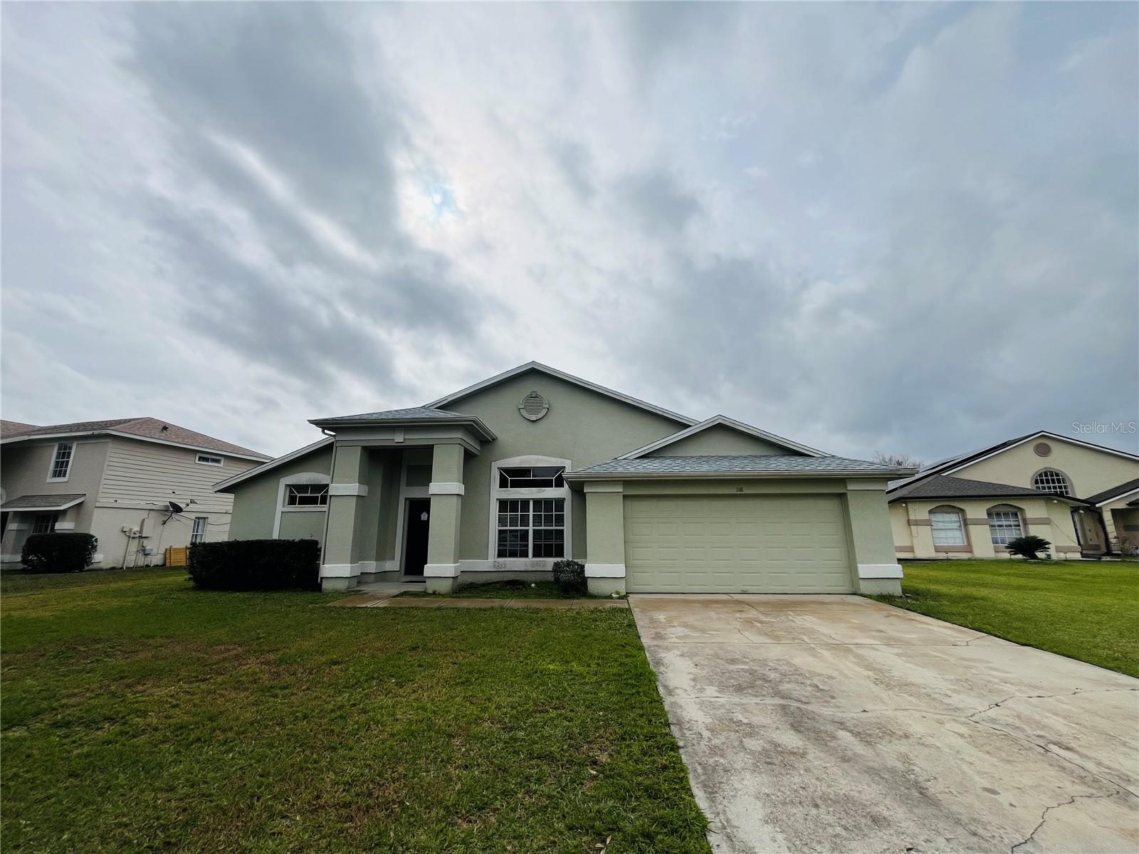 This Single-Family Pool Home with a Split Floor Plan has 4 Bedrooms, 3 Baths and a 2 Car Garage. The Home Features Include a Formal Living Room & Formal Dining Room, Family Room, Eat-In-Kitchen, Kitchen Appliances Included; Stove, Refrigerator, and Dishwasher. Primary bedroom has direct access to pool and patio, primary bathroom offers dual sinks. Laminate Flooring Throughout. Outside Features Include a screened in covered patio and Pool. Close to Florida's Turnpike, shopping dining and much more. Pool Care Included.