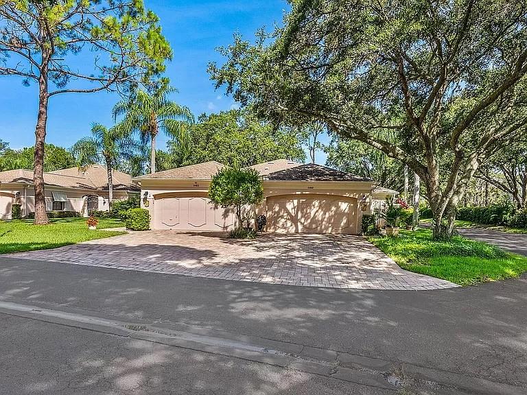 Move right in! Updated turnkey-furnished villa with tranquil garden views in The Meadows, a park-like oasis 15 minutes from downtown. On a canopied street, a paver driveway and charming courtyard welcome you home. Inside you will enjoy a comfortable layout, natural light and beautiful updates like plantation shutters, crown molding, luxury vinyl plank flooring, impact windows on the lanai, a gorgeous kitchen with cabinetry, Giallo granite countertops, stunning marble backsplash and stainless steel appliances. The spacious master suite features a dual countertop-height vanity, walk-in closet and shower. All are adorned by tranquil garden views, a block to the heated community pool, and a quick ride to all the fun The Meadows has in store. With a five-star location and on 1,650 park-like acres, The Meadows is a resort lifestyle community 15 minutes from downtown. Residents enjoy 14 miles of biking and hiking trails, fun-filled activities, fitness center, Jr. Olympic pool, pickleball courts, dining venues and pay-to-play golf and tennis. Plus, close vicinity to award-winning beaches, remarkable arts and culture and just 2 miles to Nathan Benderson Park with world-class sculling, the new MoteSEA Aquarium (2023), the future Sarasota Orchestra and The Mall at University Town Center: a world-class fashion and dining destination. A fabulous Florida lifestyle awaits. 2001 shingle roof with funded replacement reserves, 2016 16-SEER AC, Air Handler replaced in 2023. Impact windows on lanai, turnkey furnished. This home has many upgraded features throughout. Owner/Broker