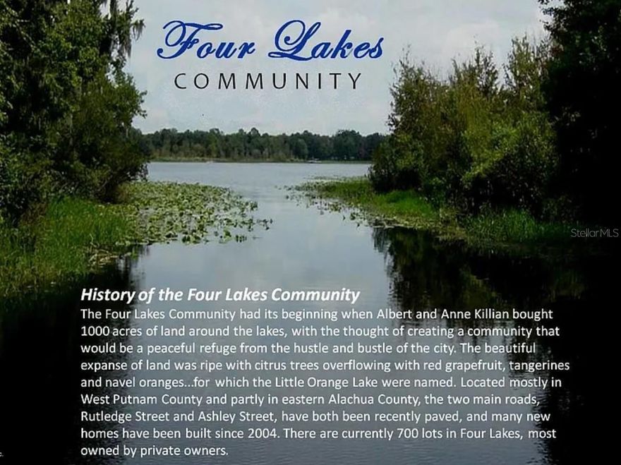 Large buildable lot in the desirable Four Lakes Community surrounded by recent new construction. Strong resale potential with nearby new build sold in low $300s. No HOA, no deed restrictions. Survey completed. Located on a paved road with lake views of Bream Lake across the street. Privately owned land with no builder tie-in. Bring your boats and fishing gear!