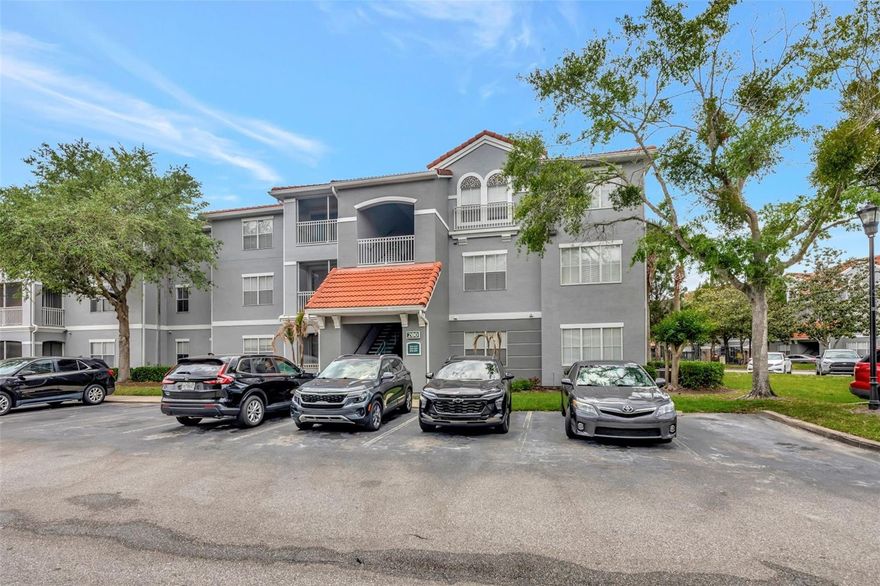 Welcome to this light-filled 1-bedroom, 1-bath corner unit in The Enclave at Richmond Place, offering comfort, style, and convenience in one of Tampa’s most desirable locations.  Situated on the third floor, this home features elegant tray ceilings in both the living room and bedroom, enhancing the spacious, open feel.  The open-concept layout is perfect for modern living, highlighted by granite countertops, stainless steel appliances, and durable wood-look laminate flooring.  Natural light pours in from multiple exposures, giving the unit a bright and airy ambiance.  Step outside to your private screened balcony overlooking the community pool—an ideal spot to relax and unwind.  Residents enjoy low HOA fees that cover an impressive range of amenities, including a resort-style pool, clubhouse, fitness center, playground, tennis and volleyball court, exterior maintenance, and trash services, making for easy, low-maintenance living.  Conveniently located near major roadways, Flatwoods park, shopping, dining, and University of South Florida, this condo is perfect for homeowners and investors alike.  Don’t miss this opportunity to own a stylish, move-in-ready home in a prime Tampa location!