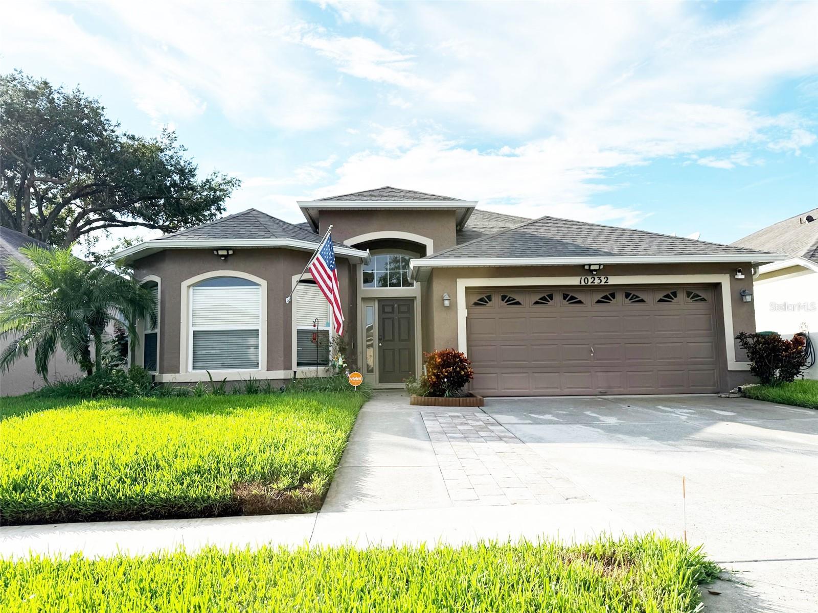 Beautifully maintained home on one of the best lots in Andover Lakes! Featuring ceramic tile throughout, stainless appliances, open and airy floorplan, newly fully upgraded bathrooms, large screened lanai, and no rear neighbors! Did you see that view?? Peace and tranquility right out your back door to enjoy the Florida sunshine every day of the year! Topping off this move-in ready home is a whole house solar panel system significantly reducing the energy costs and carbon footprint on the community! Andover Point is zoned for some of the best rated schools (all A and B rated), and includes a fun shaded playground area and large green space with benches and picnic tables. This place truly has it all! Make your appointment today!