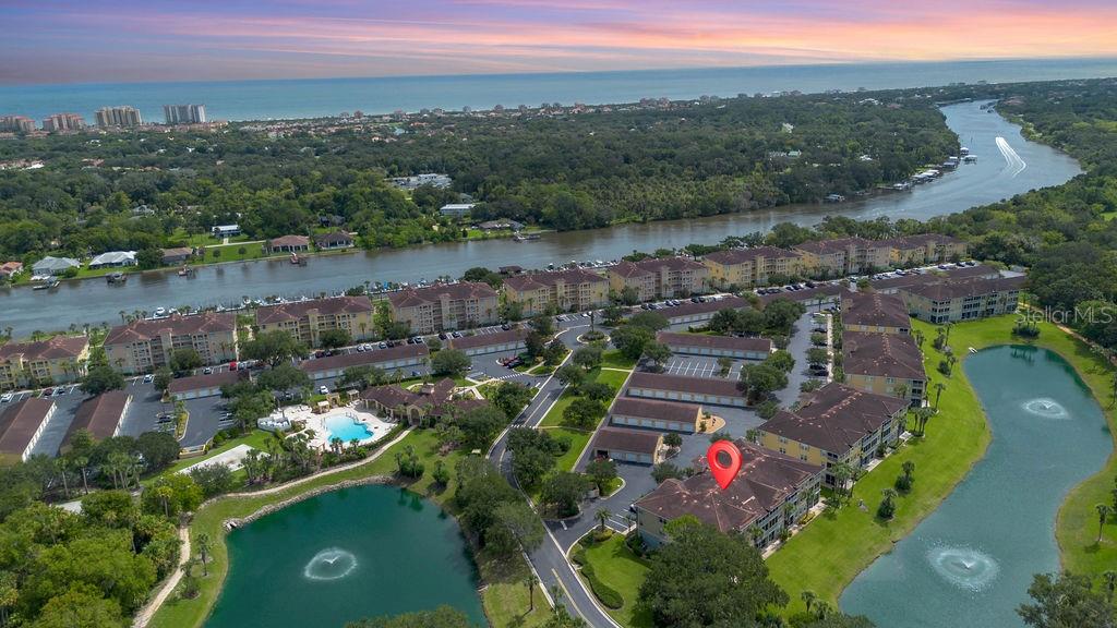 LOWEST PRICED THREE BEDROOM unit in ALL of Canopy Walk. This 1st floor unit is being SOLD TURNKEY. Nicely FURNISHED & fully equipped. Large screened in LANAI, perfect for indoor/outdoor living. Laundry room in the unit. Just bring your tooth brush and you are ready to live the laid back FLORIDA lifestyle you have been waiting for. All condos come with an OVERSIZED ONE CAR detached GARAGES, with the ability to create an abundance of EXTRA STORAGE. ask LISTING AGENT FOR DETAILS. Hurry this is your opportunity to own your slice of paradise while it is still available!! See you soon!
Welcome to Canopy Walk! This sprawling 53 ACRES upscale CONDO DEVELOPMENT is located along the Intra-Coastal WATERWAY & Atlantic Seaboard, right in the HEART of PALM COAST. Close to EVERYTHING in Palm Coast, including easy access to the beach. In terms of QUALITY of CONSTRUCTION, LOCATION and PRICE, Canopy Walk is one of the PREMIER DEVELOPMENTS in all of PALM COAST. 242 UNITS 14 BUILDINGS in total 9 nestled along the ICW and 5 buildings on the LAKE, FOUNTAINS and PRESERVE as your back drop. With 77 BOAT SLIPS, as well as an abundance of AMENTITIES, basketball, volleyball, pickle ball, pool, spa, fitness center, walking/jogging/biking trails, there not much Canopy Walk doesn't have. Boat slips do become AVIALABLE from time to time, and can be PURCHASED in the neighborhood of $15,000-$20,000 range, exclusively available to Canopy Walk Owners. Canopy Walk has SUPER strong FINANCIALS, a very strong operating BUDGET(OVER 4 MILLION) and an abundance of RESERVES. Oh yes, & about a HALF MILE to the BEACH!!