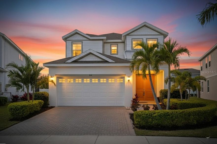 324 BLACKROCK LANE | 4 Bedrooms | 3 Bathrooms | Bonus Room | 2,273 Sq Ft | Built 2022 | MiraBay Community

Welcome to 324 Blackrock Lane, located in the highly sought-after waterfront community of MiraBay in Apollo Beach. Built in 2022 by Park Square Homes, this beautiful two-story coastal-style residence offers 4 bedrooms, 3 full bathrooms, and a versatile bonus room across 2,273 square feet of thoughtfully designed living space.

The first floor showcases an open-concept layout filled with natural light, featuring high ceilings, tile floors laid in a stylish brick pattern, and a spacious great room that flows seamlessly into the dining area and kitchen. The kitchen is a true centerpiece with elegant quartz countertops, a large island, two-tone 42” cabinets, stainless steel appliances, and plenty of storage space. A guest bedroom and full bathroom are conveniently located on the main level.

Upstairs, the expansive primary suite offers a relaxing retreat with a luxurious en suite bathroom featuring dual vanities, stone counters, a soaking tub, a separate walk-in shower, and both walk-in and linen closets. Two additional bedrooms and a large bonus room complete the upper floor, offering the perfect flex space for an office, playroom, or media area.

Step outside to the covered patio—ideal for morning coffee or evening gatherings—and enjoy the quiet setting this property provides. Situated on one of the largest lots on the block, the backyard offers ample space to design your dream outdoor oasis, with plenty of room for a lanai, cage, and pool. The home is already equipped with utilities for a future pool installation, providing a seamless path to expansion.

Adding to its charm, this property faces a beautiful garden area filled with vibrant flowers and graceful palm trees instead of neighboring homes, creating a serene and picturesque view right from your doorstep.

With a two-car garage, generous storage options, and modern finishes throughout, this home perfectly blends comfort, functionality, and style. MiraBay residents enjoy resort-style amenities, including a 10,000 sq. ft. clubhouse, Olympic-size heated pool, 136-foot waterslide, 24-hour fitness center, tennis and pickleball courts, basketball courts, playgrounds, a café, and miles of scenic trails. Kayaks, canoes, and other watercraft are available for use, creating the ultimate Florida lifestyle experience. Live every day like you’re on vacation in this move-in ready home within one of Apollo Beach’s most desirable communities.