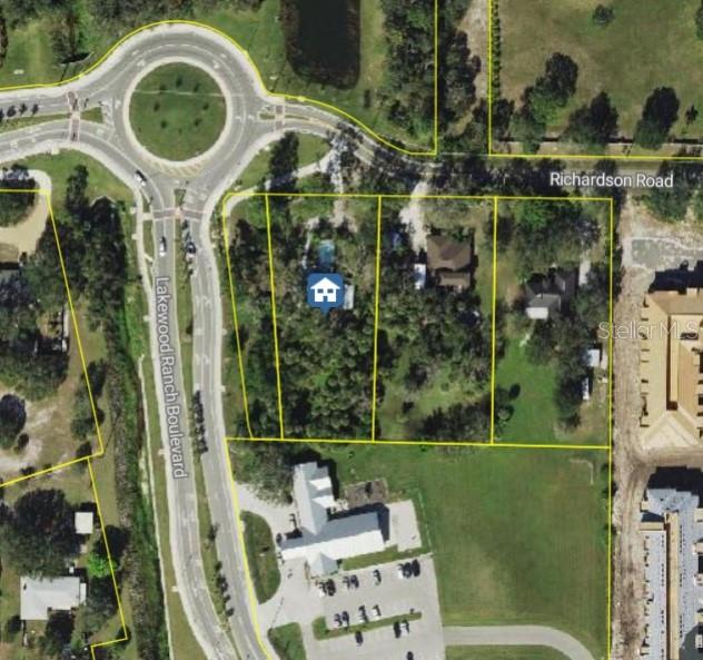 .90 acres zoned OUE2/OPEN USE ESTATE (1 UNIT/2ACRE) surrounded with (PED) Planned Economic Development located in the area of major development in popular Lakewood Ranch. Flood zone X, outside 100/500 year floodplain. Can be assembled with 3 additional contiguous parcels for a total of 3.31 acres. (2190 Lakewood Ranch Blvd – PID 0214150008, 6480 Richardson Rd. – PID 0214150010, and 6500 Richardson Rd - PID 0214150009.) This property and the 3 contiguous properties are being sold as Vacant Land and the house structure will be sold at zero value. This is the highest and best use of land. Near shopping, restaurants, and plenty of progress. House being included at zero value. The value is in the land. There will be no showings in house or other improvements.