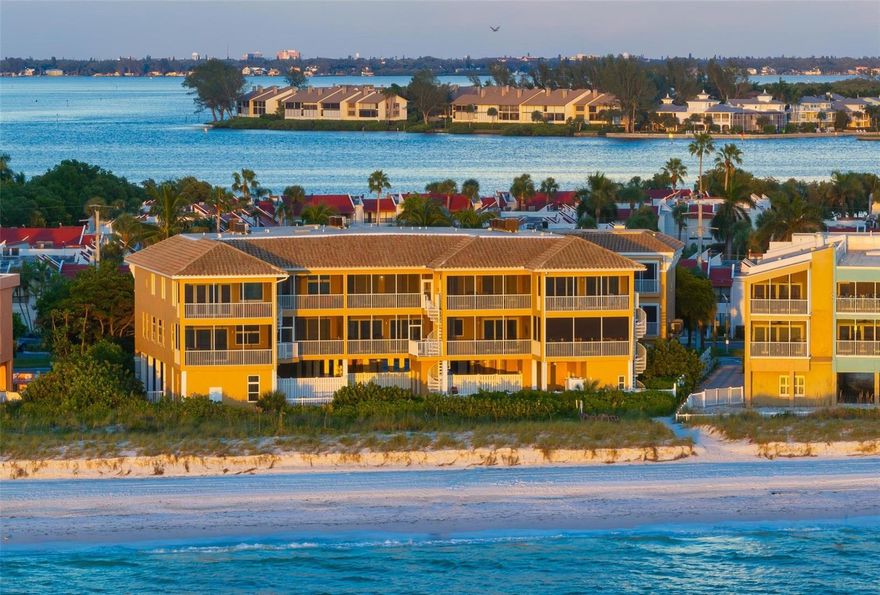 DIRECT BEACHFRONT Luxury Condo on Anna Maria Island with short-term rentals allowed! Perfect as a serene retreat or a high-performing investment, this condo generated impressive $103,000 in rental income in 2023 and $106,000 in bookings for 2024.  Discover the epitome of beachfront living with this 3-bedroom, 2-bathroom condo in the exclusive Marbella Villas community. Situated in the heart of Bradenton Beach on Anna Maria Island, this property offers unparalleled 180-degree direct views of the Gulf of Mexico's turquoise waters and sugary sands. Fully turnkey furnished, the home boasts soaring ceilings and an open-concept layout designed to maximize natural light and fabulous Gulf views. The large kitchen features a spacious island, ideal for entertaining.. Step out onto the screened patio to savor the ocean breezes and spectacular sunsets. This rare beachfront gem includes a private attached garage, underbuilding parking separate storage area and a spiral staircase leading directly to the heated pool, spa, and beach access. With only 11 residences in this boutique Gulf-front community, privacy and exclusivity are assured. Located just moments from the island's best dining, shopping, and recreational activities, this property offers the ultimate blend of luxury, convenience, and relaxation. Don’t miss your chance to own this extraordinary beachfront paradise. Schedule your private showing today!