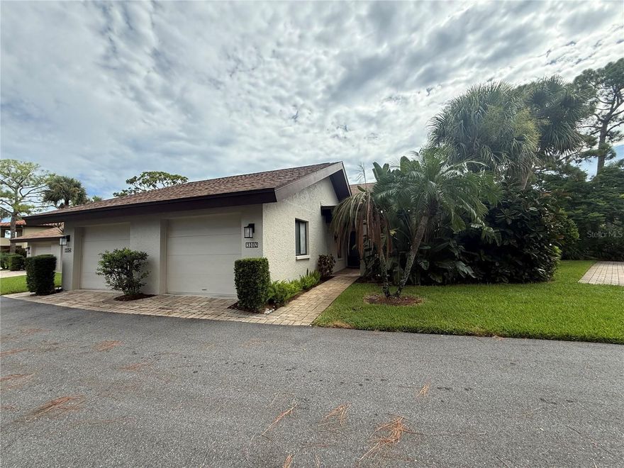 Available for short-term rental (3-month minimum). This beautiful end-unit villa in The Meadows offers the perfect home away from home; ideal if you’re building, remodeling, relocating, or simply looking for a Florida getaway. Bright and welcoming, the villa features cathedral ceilings, tall windows, and walls of sliders that fill the space with natural light while showcasing tranquil pond views and lush landscaping. The kitchen is designed for both style and convenience with off-white soft-close cabinetry, stunning Baltic granite countertops, and easy access to the grilling patio. The primary suite offers a peaceful retreat with pond views, crown molding, a walk-in closet, dual vanities, and a glass-enclosed shower. With no adjacent neighbors, enjoy true privacy and serenity. Step outside to a heated community pool just a block away, or explore all The Meadows has to offer: 14 miles of biking and hiking trails, tennis courts, pickleball, dining close by; all set on 1,650 acres of park-like grounds with 80 lakes. The location is unbeatable;  just 15 minutes to downtown Sarasota, St. Armands Circle, Lido Beach, and close to UTC Mall, Nathan Benderson Park, Whole Foods, Trader Joe’s, the new Mote SEA Aquarium, and more. Utilities, cable, and Wi-Fi are included, plus a one-car garage for your convenience. Whether you’re here for work, transition, or relaxation, this villa is the perfect spot to enjoy the Sarasota lifestyle.