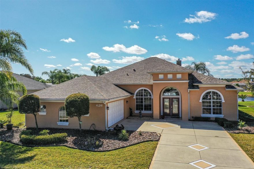 Your Personal Paradise - This custom Paytas-built 3 BR / 2 1/2 Bth home is Beautiful! Enter through the Grand Foyer and instantly take in the exquisite feeling and design of the open floor plan with high ceilings, alcoves, special lighting, expansive windows for natural light, tile and wood flooring, and custom plantation shutters throughout. Capture stunning panoramic views of the fountains on the lake from the Great Room while relaxing in front of the gas fireplace. The Formal Dining Room and Over-sized Office/Den showcase Brazilian Cherry hardwood floors. Delightful Chef's Kitchen features Silestone countertops, wood cabinetry, center island, stainless appliances, enormous pantry, a snack bar and lovely nook area. Enjoy the Main BR Retreat with sitting area, tray ceiling, sliders to the pool/Lanai - Luxury Ensuite has a large walk-in closet, double sink vanity, a jetted tub and a glass enclosed walk-in tiled shower. Two spacious Guest Bedrooms are privately located and share a large Guest Bathroom. Indoor Laundry Room and over-sized 2 Car Garage with extra storage space. A Half Bath has direct access to the pool area. Step onto the Covered Lanai and you will understand how this is the perfect home for relaxing, entertaining and enjoying the Florida lifestyle! This 56' x 42' screened area features a Lanai Dining/Seating Area; a Sparkling Pool with two fountains, a waterfall and pool fencing; a Cabana with Full Summer Kitchen; and a Raised Sunning Deck - All overlooking the endless lake views. The owner has maintained this home to be Move-in Ready. Within the past 4 years, you get NEW 50-year architectural shingle roof, pool screen, pool pump, dual AC units, HWH, and kitchen appliances. Venetian Bay offers a championship golf course, fitness and swim clubs (membership required), walking and biking paths, salon, marketplace & cafes within minutes to the beaches & easy access to the I-95 corridor. Schedule your private showing today! Buyer to verify all information. ;Water: City