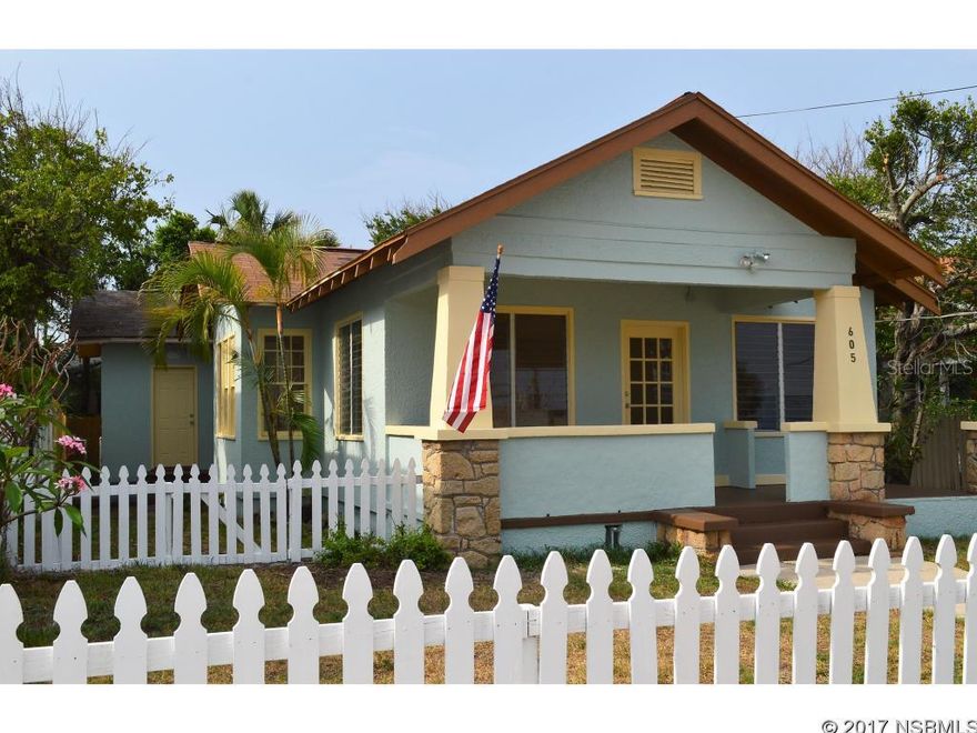 Great location Beachside DB. Step back in time with this beachside 3/2 that has beautiful hardwood flooring throughout. The 1920s architecture is truly unique and inspiring. Lots of windows so bright and airy with warm ocean breezes. Beautiful big front porch with ocean peek. Includes NEW ROOF (on order, to be completed prior to closing), NEW HVAC, NEW Stainless Steel appliances. Main living room has coquina stone fireplaces. Room in back to park 4 cars or build a nice garage . White picket fence across the front with additional fencing around the perimeter. Perfect small beachside cottage for primary or second home. Sold AS IS, inspections welcomed. ;Water: City