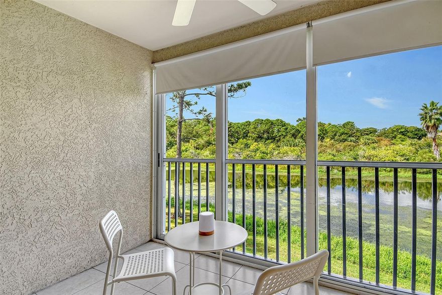 Rent this spacious 3 bedroom, 2 bath condo with a beautiful lake view in the sought after community of Pinestone At Palmer Ranch with all its amenities! This 1,604 sq. ft. condo unit is a "Chateau" model where the Primary bedroom, with a King bed and ensuite bathroom is on the 2nd floor! This unit is unique in its layout with an open floor plan. The kitchen, dining area and living room are open to relaxing views out the lanai where you can see the glistening water of Crockers Lake, trees and colorful sunsets. The two other bedrooms are on the main floor with Queen beds and small working desks and they share a full bathroom with tub and shower combined. One bedroom faces the water view and the other bedroom is on the opposite front side of the condo so each bedroom has privacy. This condo is furnished and the owner will consider renting it unfurnished. The condo has cooking utensils, pots and pans, coffee pot, toaster, microwave oven, stove top and oven, dishwasher, refrigerator and full size side by side washer and dryer, everything you need to move right in and enjoy the home and community.  All potted plants have been removed from the condo. The Pinestone Community has a Clubhouse, fitness center, billiards room, 25 seat movie theater, Jr Olympic size pool with lap lanes, hot tub, two lighted tennis/pickleball courts and a 1/2 basketball court, shuffleboard, corn hole, bocce ball, two outdoor seating areas, one with a fire pit. Close to I-75 and Highway 41 (Tamiami Trail). Nearby is the Legacy Trail for walking or biking, close to shopping at Publix, Sprouts, Ulta, Costco, Lowes, CVS, Walgreens and local dining. Five miles to the Siesta Key South Bridge and a short drive to Siesta Beach, Turtle Beach, watersports with local shopping and dining in south Siesta Key and north in Siesta Key Village. Explore Downtown Sarasota and discover all the wonderful local restaurants and boutique shops. Sarasota is on the west coast of Florida which is considered the cultural coast. Sarasota is well know for Museums and Art galleries such as the John and Mable Ringling Museum, the Sarasota Art Museum, Art Center Sarasota, State of the Arts Gallery, Wyland Galleries, Marie Selby Botanical Gardens and many more. Pinestone At Palmer Ranch rental application of $150.00 required.