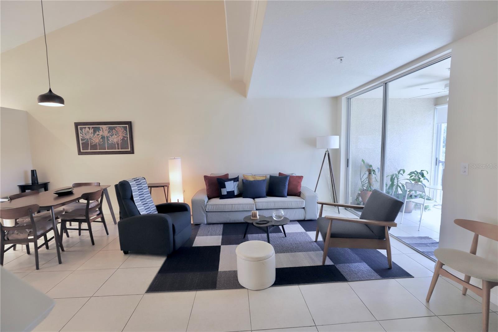 Enjoy this 3 bedroom, 2 bath condo with a beautiful lake view in the sought after community of Pinestone At Palmer Ranch with all its amenities! This condo unit is a "Chateau" model where the Primary bedroom, with a King bed and ensuite bathroom is on the 2nd floor! This unit is unique in its layout with an open floor plan. The kitchen, dining area and living room are open to relaxing views out the lanai where you can see the glistening water of Crockers Lake, trees and colorful sunsets. The two other bedrooms are on the main floor with Queen beds and small working desks and they share a full bathroom with tub and shower combined. One bedroom faces the water view and the other bedroom is on the opposite front side of the condo so each bedroom has privacy. This condo is furnished and has cooking utensils, pots and pans, coffee pot, toaster, microwave oven, stove top and oven, dishwasher, refrigerator and a full size side by side washer and dryer. Everything you need to move right in and enjoy the home and community. All potted plants have been removed from the condo. The Pinestone Community has a Clubhouse, fitness center, billiards room, 25 seat movie theater, Jr Olympic size pool with lap lanes, hot tub, two lighted tennis/pickleball courts and a 1/2 basketball court, shuffleboard, corn hole, bocce ball, two outdoor seating areas, one with a fire pit. Close to I-75 and Highway 41 (Tamiami Trail). Nearby is the Legacy Trail for walking or biking, close to shopping at Publix, Sprouts, Ulta, Costco, Lowes, CVS, Walgreens and local dining. Five miles to the Siesta Key South Bridge and a short drive to Siesta Beach, Turtle Beach, watersports with local shopping and dining in south Siesta Key and the north Siesta Key Village. Explore Downtown Sarasota and discover all the wonderful local restaurants and boutique shops. Sarasota is on the west coast of Florida which is considered the cultural coast. Sarasota is well know for Museums and Art galleries such as the John and Mable Ringling Museum, the Sarasota Art Museum, Art Center Sarasota, State of the Arts Gallery, Wyland Galleries, Marie Selby Botanical Gardens and many more. First, Last & Security deposit and Pinestone At Palmer Ranch Community tenant application required for move-in. Background and credit check performed.
