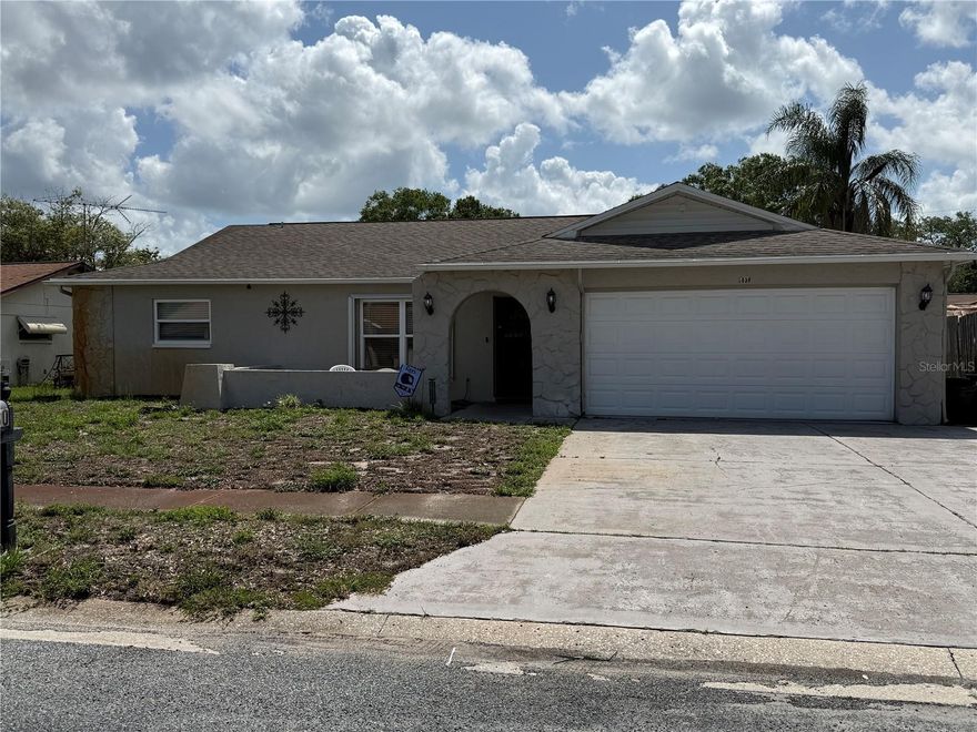 Short Sale. Hidden Gem located in the Deer Park Subdivision. Spacious floor plan to include 3 bedrooms / 2.5 bathrooms with plenty of space for everyone!  Recently remodeled kitchen to include stainless steel appliances, granite countertops, wood cabinetry, and vinyl flooring throughout the home.  Also recently remodeled bathrooms to include granite countertops, new vanities with the guest bath having dual sinks and the Primary Bath offering an extra large sink with two faucets.  The home offers an open floor plan to include a Family Room, Eat-In Kitchen area and also a breakfast bar, a Living Room and Dining Room.  The enclosed Lanai is perfect for all types of weather.  The home has been updated with Hurricane Impact Windows to secure the home with inclement weather conditions.  The oversized driveway can is a three car driveway.  Grab this Gem while it's still available!