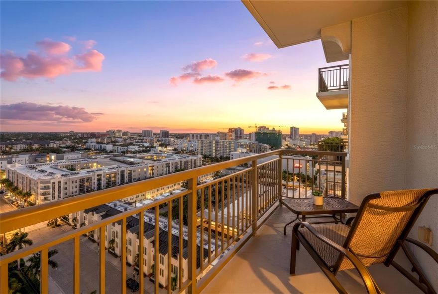 Discover luxury downtown Sarasota living in this impeccably renovated two-bedroom, two-bath high-rise condominium in the vibrant heart of downtown Sarasota. Offering refined coastal sophistication and modern design, this 15th-floor residence in the desirable south tower showcases breathtaking easterly city views and spectacular sunrises through expansive windows and soaring 11-foot ceilings. The open-concept layout is filled with natural light, blending elegance and functionality. Nearly every surface has been redesigned, creating a move-in-ready condominium defined by timeless finishes and comfort. A neutral palette enhances cohesion, while wood look porcelain tile flow throughout the entry into the kitchen, living and dining areas, high-end luxury vinyl plank flooring in bedrooms offers warmth of wood with durability ideal for Florida living. Detailed baseboards, designer paint, a statement bar tile wall, decorative lighting, ceiling fans and curated window treatments complete the interior. Extensive mechanical and smart-home upgrades include a new electric water heater, new air conditioner with dual ultraviolet filtration, Smart thermostat, Google Nest Pro Router, Moen Flo automatic water shutoff with leak detection, plus a new water pressure reduction valve, pressure gauge and expansion tank. The modern kitchen is designed for daily living and entertaining, featuring rich stone countertops, tile backsplash, solid cabinetry with new hardware, custom pullout shelving, an extra-deep cabinet above the refrigerator and an all new stainless-steel appliance package. A walk-in laundry room with built-in California Closets offers rare storage flexibility unique to this floor plan. The primary suite provides a private retreat with a walk-in closet and spa-inspired bath featuring a walk-in shower, garden tub and dual-sink vanity. The second bedroom, ideal as a den or office, is generously sized with two windows overlooking the cityscape, an attribute shared by every room. Alinari is an 18-story luxury high-rise offering refined plazas, fountains, a private recreational parcel and resort-style amenities. In 2025, enhancements were completed to the pool area, planters, movie theater, game room and catering kitchen. The building features key-card entry, a redesigned lobby, 24-hour security and full front-desk services. In Flood Zone X and outside the floodplain, Alinari was engineered with reinforced concrete and deep pilings, with lobby and guest parking elevated approximately 17 feet above sea level. This residence includes a climate-controlled storage unit and two garage parking spaces on the second and third levels. The association maintains strong reserves with no current assessments. Amenities include on-site management, secured parking, resort-style pool and spa, grilling area, club room, wine room, fitness center, saunas, business center, resident theater and guest suites. Positioned in Sarasota’s cultural district, Alinari is moments from world-class arts, dining, waterfront promenades and evolving Sarasota Bay Park. Downtown Sarasota living meets effortless coastal convenience.