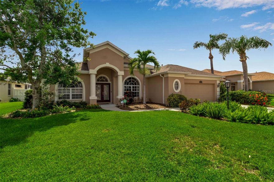 Welcome to this meticulously maintained home in the Greenfield Plantation/Planters Manor community, where timeless elegance meets modern comfort. Boasting 2,296 square feet of thoughtfully designed living space, this 3-bedroom, 2-bathroom residence includes a Bonus Room with a murphy bed, soaring 10’ ceilings, crown molding, and an open layout providing loads of natural light, perfect for both everyday living and entertaining. You will fall in love with the spacious redesigned and upgraded kitchen, featuring newer appliances, maple cabinets with plenty of storage and adjacent upgraded large mudroom. The private, gas-heated pool with waterfall and spa, added in 2011 and
nestled under a full screen enclosure is the perfect oasis for relaxation or year-round
outdoor fun. 
The list of upgrades goes on and on:
• Roof (2020)
• Hurricane-rated garage door (2017) + new opener system/rails (2025)
• new A/C system (Jan 2026) with UV purification system
• new attic insulation (2025)
• Water heater (2021)
• Updated guest bathroom, double vanity in master bathroom
• Tile & laminate flooring throughout
• Central vacuum system
• Security System
• Energy Efficient VFD pool pump system
• 2.5 gar garage with large freezer 
• upgraded irrigation system
Low HOA $$, no CDD
This home is connected to Manatee County water/sewer, with natural gas service
(dryer, stove, heater/water heater, pool/ spa heater, grill), and has high speed internet.
Greenfield Plantation subdivision, with public golf course, is located near top-rated
schools (very close proximity to elementary and middle school), shopping, dining,
beaches, parks, and everyday conveniences — this is Florida living at its finest in a
community known for its charm and easy access to all that Manatee County has to offer. 
$1000 home warranty option!