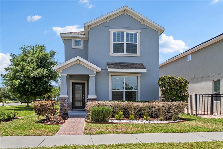You must see this exceptional home in the highly sought-after community of Storey Park in Lake Nona. The open floor plan, high ceilings, and windows create an energizing flow of natural light throughout. Rich colors and lighting enhance its beauty. At the center of the home is the gourmet kitchen with an oversized island and extra storage, beautiful quartz countertops, farmhouse sink and stainless-steel appliances. The kitchen and dining area open to the great room, which is perfect for entertaining. The spacious owner’s suite on the main floor offers a sizable bedroom, luxurious bathroom and large walk-in closets. Upstairs is a large loft area and second primary bedroom. There are also two additional bedrooms with a connecting bathroom. This home features a solar system and 2 Powerwall Modules without any remaining balance or lease obligations being assumed by the new homeowner. The system provides energy efficiency, reliability, and resilience against power outages. Whether you are looking to reduce electricity cost, power your home sustainably, or ensure uninterrupted energy during storms, the system offers cutting-edge technology that enhances the home. Living in Storey Park means enjoying resort-style amenities, including a pool, fully equipped fitness center, sports courts, walking trails, and much more. You will also enjoy the convenience of easy access to 417 and 528 for an easy commute, dining, shopping, and so much more. Schedule your private showing today.