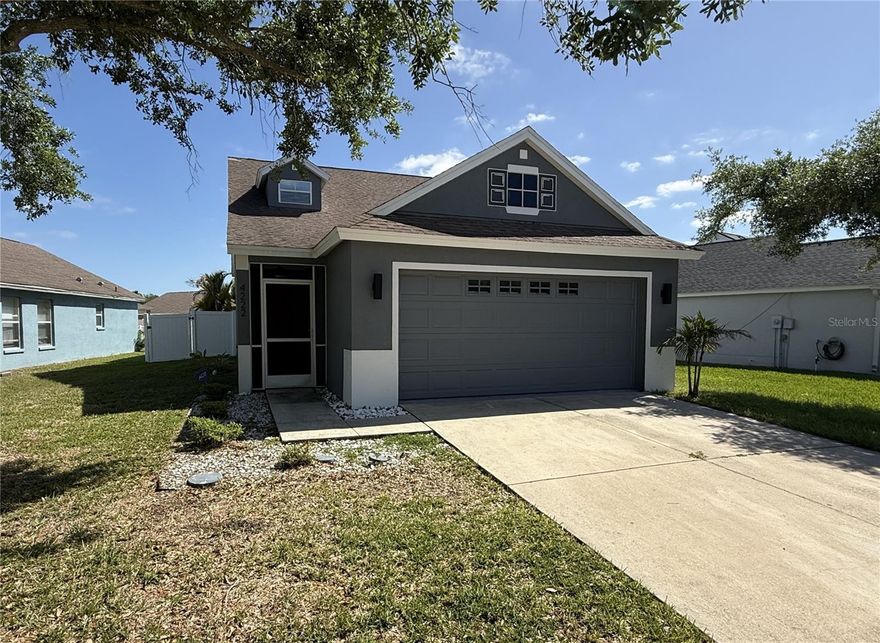 Welcome to Ellenton's Covered Bridge Estates Community. Built in 2007, this two-story home offers 4 bedrooms, 2 bathrooms, 2 car garage, 1461 square feet and peaceful pond views outback. The open concept floor plan creates a welcoming space with a spacious living room that flows easily into the kitchen and eat in area, making it perfect for relaxing or having friends and family over. The kitchen features plenty of cabinet and counter space, a closet pantry, and pass through into the living room. The privately located primary suite is located on the first floor just off the living room and includes a walk-in closet, dual sinks, and combination shower/tub. The 3 secondary bedrooms are located separately upstairs with a full bathroom. Enjoy peaceful backyard views with fully fenced yard. Great central location with easy access to I-75, shopping, dining, and everyday essentials. FHA financing is available (I-insured).  FHA 203k loan eligible if buyer chooses, but is subject to buyers FHA appraisal. Buyer selects closing agent/firm.  This home is owned by HUD – Housing of Urban Development.  “All properties sold ‘as is’ without any guarantee or warranty by the seller”.  All buyers must be accompanied in by a representing RE agent.  All measurements are estimates. 15 day owner occupant first look period.