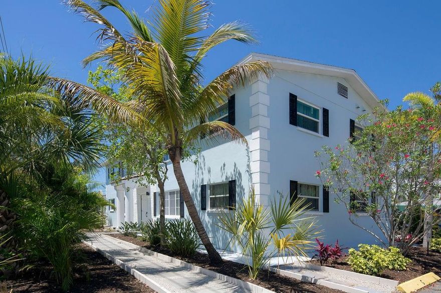 Fully renovated fourplex in St. Petersburg, designed by an interior designer giving each unit a different look and decoration. The property offers 4 units totaling approximately 3,488 heated sq ft, with each unit providing approximately 872 sq ft. 2 ground units of 2/2 no closet, and 2 upstairs units 2/1 with closets.
Each unit includes in unit laundry, modern high-end finishes, and updated interiors throughout. The property provides 1 dedicated parking spaces for each unit for a total of 4 parking spaces (with 2 additional parking spaces), along with a shared rear patio creating additional outdoor space for residents.
Major improvements a new roof (2025), re pipe (2019), updated electrical (2019) with separate electrical panels for each unit, new AC units (2019 and 2023), impact windows (2019 and 2024).
Conveniently located 0.3 miles to Publix, near shopping, dining, and everyday amenities. The property is approximately 7 minutes to the beach, 15 minutes to downtown St. Pete, and 30 minutes to Tampa International and St. Pete/Clearwater International Airport. Major hospitals are located approximately 0.5 miles away.
Property sold as is furnished offering immediate rental or income potential. Excellent opportunity for investors looking a turn key multifamily property in a high demand rental area.
Buyer or buyer's agent to verify all measurements, leasing restrictions, and zoning requirements