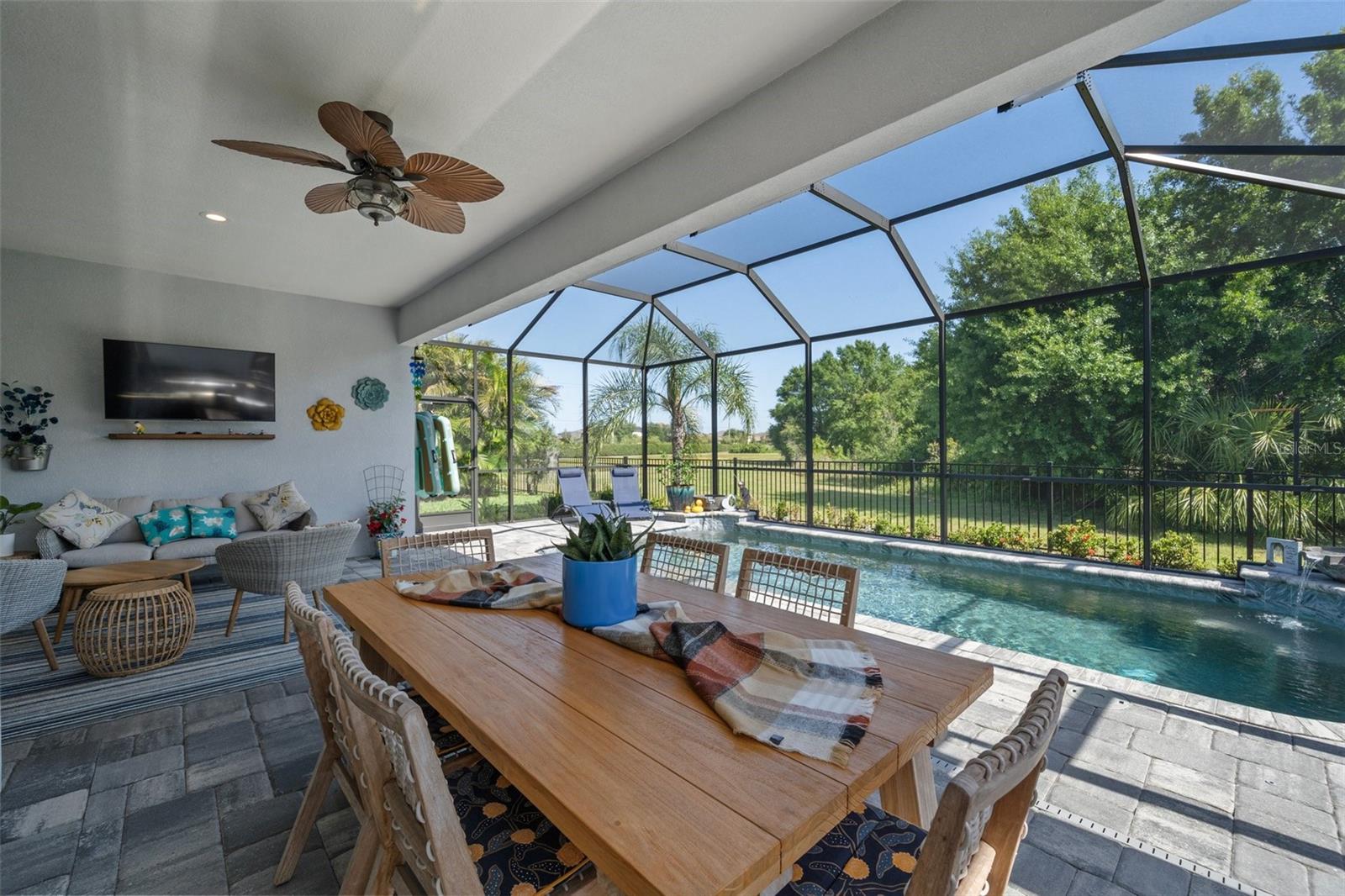 Luxury, style, and nature—welcome to 11713 Goldenrod Ave, where life feels like a permanent vacation.
Built in 2020 by renowned builder Sam Rodgers, this sought-after Biscayne model blends craftsmanship with modern comfort inside the gates of Greyhawk Landing, one of our area's amenity filled communities.
Step inside to 2,268 square feet of thoughtfully designed space featuring 3 bedrooms, 2.5 bathrooms, a dedicated office, and a 3-car garage with top grade-new epoxy floors. Whether you're working from home, hosting friends, or sneaking in a poolside cocktail, this home’s layout adapts to your lifestyle with ease.
At the heart of the home is a bright, open-concept kitchen, complete with white shaker cabinetry, an oversized island, and luxury finishes throughout.
Bonus: This home also features HURRICANE IMPACT WINDOWS, meaning less worry when storms roll in and more time to relax.
The primary suite? A total showstopper. The isolated suite is spacious and complete with dual walk-in closets, separate vanities to keep the peace and 2-access points.
Out back, the private pool and screened-in lanai offer the ultimate Florida backdrop for everything from morning coffee to cannonballs. And when you're ready to explore, Greyhawk Landing delivers with two resort-style pools, a fitness center, tennis, pickleball and basketball courts, playgrounds, walking trails, and lush preserve views around every corner.
And let’s not forget location—zoned for top-rated schools, just minutes to I-75, and a stone’s throw from the Marketplace at Heritage Harbour for shopping, dining, and everyday essentials.
If you’ve been dreaming of luxury living without the wait, Goldenrod Ave is your golden ticket. Book a showing today and come see this amazing home!