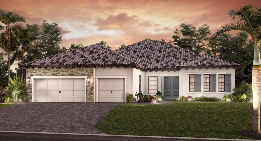 Welcome to The Ravenna by Neal Signature Homes, a beautifully appointed single-family home in the exclusive Aria community in Venice, FL. This 3-bedroom, 3-bathroom home includes a den, bonus room, and a 3-car garage, offering 3,004 sq. ft. of open-concept living space.

The spacious Great Room flows seamlessly into a gourmet kitchen with a large island, walk-in pantry, and ample cabinet space—ideal for entertaining or everyday living. Enjoy indoor-outdoor living with sliding doors leading to the covered lanai.

The primary suite features dual walk-in closets, double vanities, a soaking tub, a large walk-in shower, and a private water closet. Two additional bedrooms are conveniently located near a second full bath.

Additional highlights include a versatile den, generous bonus room, and a dedicated utility/laundry room. Located in the gated, amenity-rich community of Aria, close to beaches, shopping, and dining.