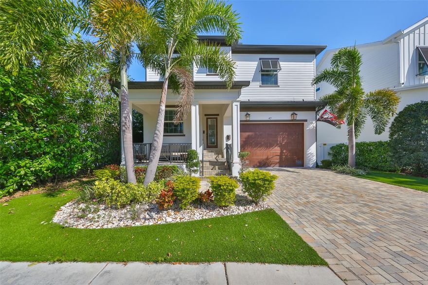 47 Adalia is an elegant 2019 New Legacy-built home situated on a 50 x 128 lot in the highly desirable Davis Islands. This 3,460 SF home features 4 bedrooms, 4 bathrooms, an office, a media room, a loft area, a mudroom & pool. Soaring 10' ceilings coupled w/ 10" crown molding welcome you upon arrival. Chef's kitchen features a large island, quartz countertops, Kohler apron sink, SS Fisher & Paykel appliances (gas) including double drawer dishwasher, pot filler, soft-close custom cabinets, walk-in pantry & under cabinet lighting. The impeccably designed 1st floor includes a family room with custom built-ins and a beautiful coffered ceiling open to the kitchen, a large breakfast nook, a private den/office, a guest room, a full bath, a mudroom, and a large storage closet. The 2nd floor is comprised of a spacious primary retreat with a tray ceiling, crown molding, and his and hers closets. You can find your zen in the spa-like bath featuring a frameless glass-enclosed shower, a free-standing soaking tub, a separate water closet, and beautiful natural light. The two additional 2nd-floor bedrooms feature walk-in closets & bedroom 3 has an en suite with a walk-in shower. The loft lends itself perfectly to a study space or sitting area & laundry room features a dog wash station. The spacious bonus room w/ balcony overlooks the pool area with a fire feature and artificial turf yard. Additional upgrades include: Smart home system, remote video doorbell, in-wall pest tubes, 8' doors, custom cabinetry, pre-wire audio, USB outlets, Icynene spray foam insulation, 150 SF semi-conditioned attic storage space, 16 Seer HVAC w/multi zoned control, landscape lighting & more. Located in A-rated Plant/Wilson/Gorrie school district.