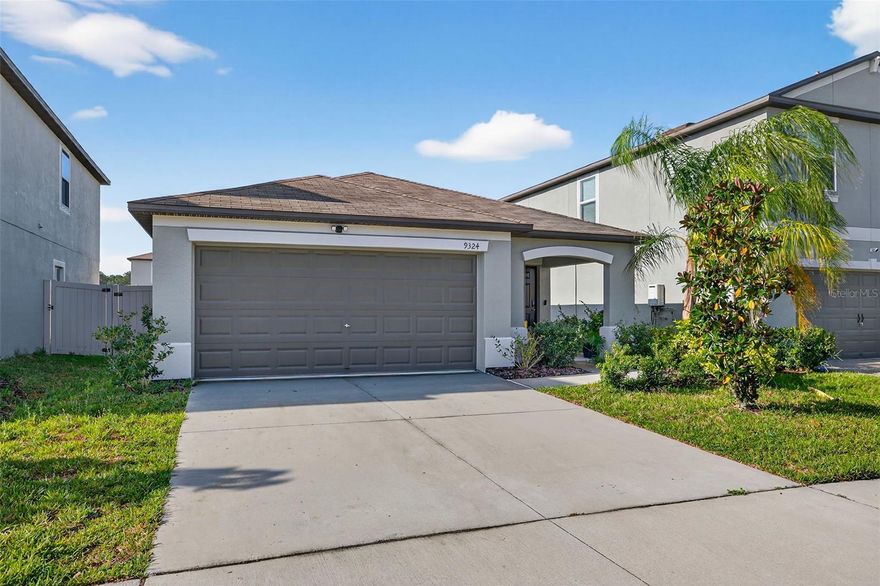 Tropical breeze and palm trees! Welcome to your Florida dream home--recently built in just 2022, this solid 3 bed, 2 bath, 2 car garage BLOCK home was thoughtfully designed with comfort in mind. Whether you're upsizing, downsizing, or just looking for something with space, convenience and low maintenance--this is the home for you! You're greeted with a bright open floor plan, where the kitchen, living, and dining spaces flow together effortlessly. The heart of the home features stainless steel appliances and a large island for some serious cooking, with a layout that marries both quiet mornings and easy entertaining. All three bedrooms are spacious with plenty of room to spread out as well as  two full bathrooms offering function and privacy for everyone. This home is part of a wonderful community with sidewalk-lined streets, a community pool, clubhouse, and tennis courts—perfect for enjoying all that Florida has to offer without even having to leave your neighborhood. Move-in ready, low-maintenance, and located in a welcoming community—this home checks all the boxes! Schedule your tour today!