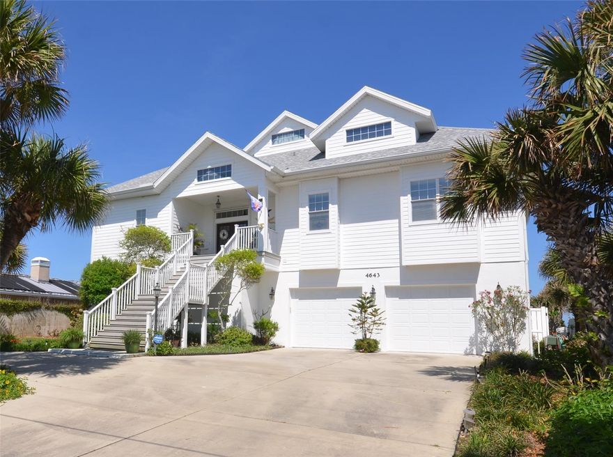 80ft of direct Oceanfront on prestigious Van Kleeck! This well loved and well cared for one owner beachfront family compound can entertain even the largest family with plenty of room to spare. On the 2,400sf main level (second floor) are the kitchen, dining and living space plus master suite, office, laundry room and second bedroom and bath. Main level also has an enclosed porch and huge east facing deck accessible by french doors from living area. Upstairs are two more bedrooms and a bath with an additional east facing deck for phenomenal views. Downstairs consists of a two car garage, a very large workshop area and an even larger flex room with another full bath and doors opening to a lushly planted large backyard. Private stairs going down to the beach give a secluded and tropical access to your own sandy share of the Atlantic Ocean. ;Water: City