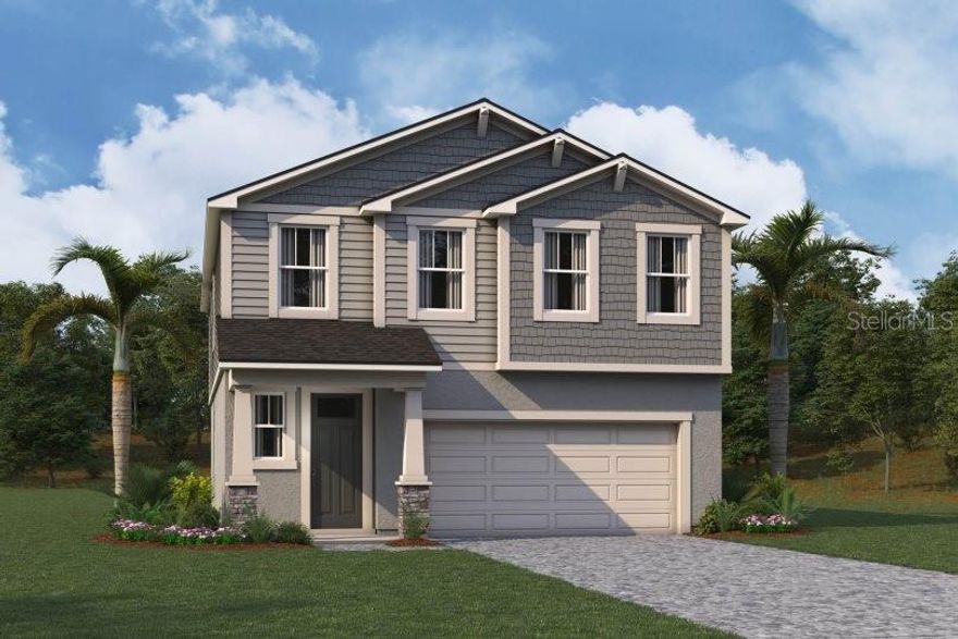 Pre-Construction. To be built. The Highlands is a thoughtfully designed two-story single-family home offering just over 2,500 square feet of modern living space. With 3 bedrooms, 2 full bathrooms, a main-floor powder room, and a versatile loft, this open-concept home is ideal for growing families or those who love to entertain.
The main floor is centered around a spacious and inviting layout where the kitchen, dining, and great room flow seamlessly together. The kitchen features two full walls of cabinetry, providing abundant storage, along with a pantry and a central island that includes a breakfast bar—perfect for casual dining or morning coffee. The open sightlines from the kitchen into the great room and dining area create an ideal environment for gatherings, entertaining, or relaxed evenings at home. Off the foyer, a convenient powder room adds function and privacy for guests. There is also a study on the main floor that could be used as a home office or a guest room. 
Upstairs, you’ll find all three bedrooms, the laundry room, and a generous loft that serves as a flexible second living area. This home easily adapts to meet your evolving needs. The laundry room is conveniently located on the second floor and includes a closet, ideal for storing linens or cleaning supplies.
The owner’s suite is a spacious retreat, offering plenty of room for a king-size bed, nightstands, and additional furniture. A large walk-in closet provides ample storage, while the private en suite bathroom features an glass enclosed shower, separate raised vanities, and a linen space in the walk-in for added convenience. Bedrooms 2 and 3 are adjacent to the loft and share a full hallway bathroom, making them perfect for family or guests.
The Highlands combines comfort, style, and practicality, making it a standout choice in today’s market. Located in the vibrant master-planned community of Crosswind Ranch in Parrish, residents enjoy scenic surroundings and access to future amenities designed to enhance everyday living. These include a resort-style pool, shaded cabanas, a tot lot, paw park, pickleball courts, and miles of picturesque walking trails.
With its flexible layout, modern finishes, and unbeatable location, the Highlands offers the perfect combination of space, comfort, and community for homeowners seeking a relaxed Florida lifestyle.

Photos, renderings and plans are for illustrative purposes only and should never be relied upon and may vary from the actual home. Pricing, dimensions and features can change at any time without notice or obligation.
