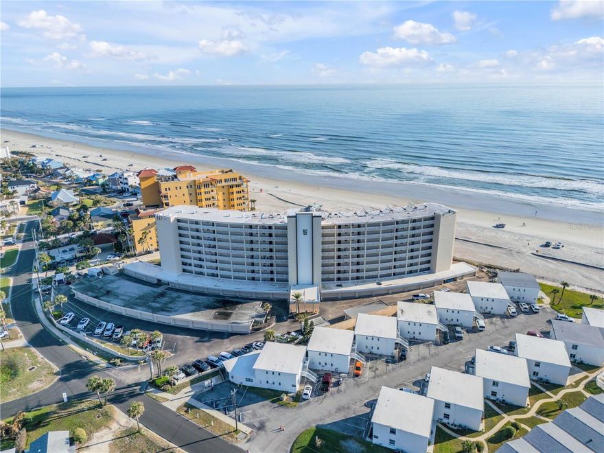 Direct oceanfront 2BR/2BA condo home in Golden Arms with a convenient first-floor location. This condo home features an open floor plan with ocean views from the living, dining, and kitchen areas. Living room and dining room have crown molding and a private oceanfront balcony. This home has tile floors in the living room, kitchen and dining room. There are ceiling fans throughout.  The kitchen features stainless appliances.  Primary bathroom has walk-in shower.  Additional features include a deeded garage #6 and on-site management. Minutes to the beach and Flagler Ave dining and entertainment.  This condo home is perfect as a primary residence, vacation getaway or income producing opportunity.